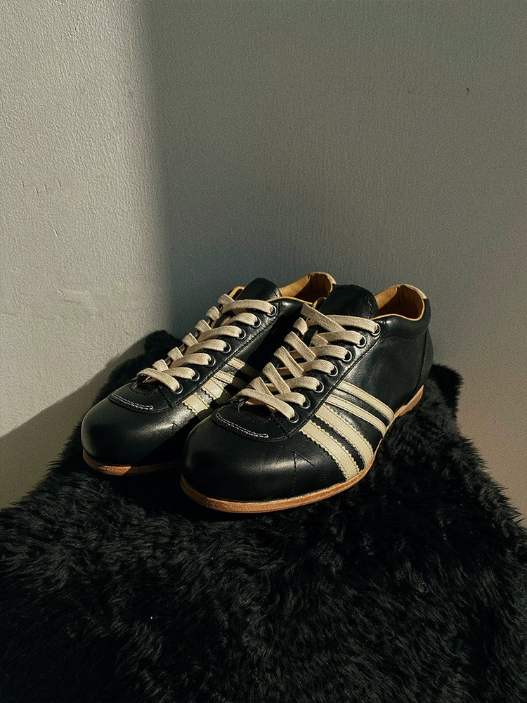 Retro Leather Bowling Sneakers - Image 3