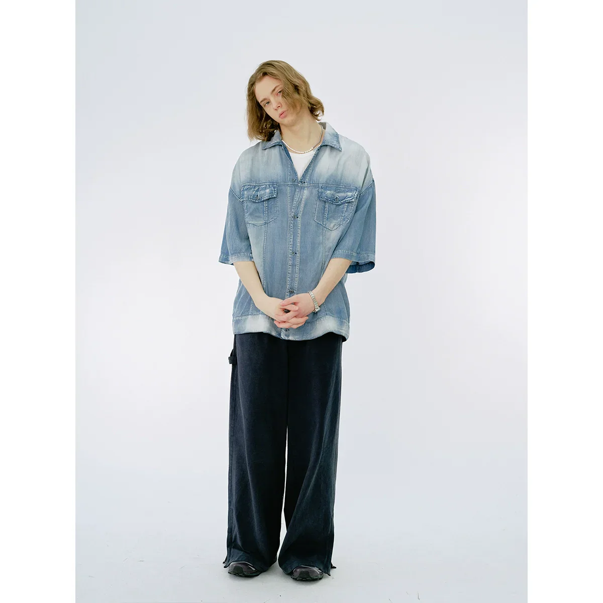Retro Light Blue Denim Shirt