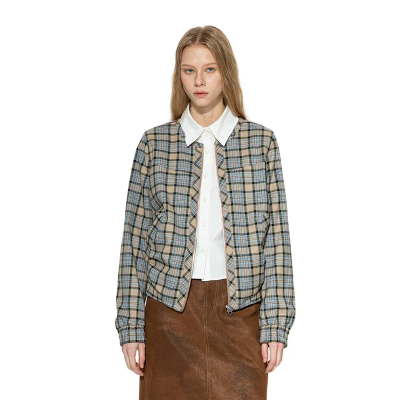 Retro Plaid Short Jacket - Image 3