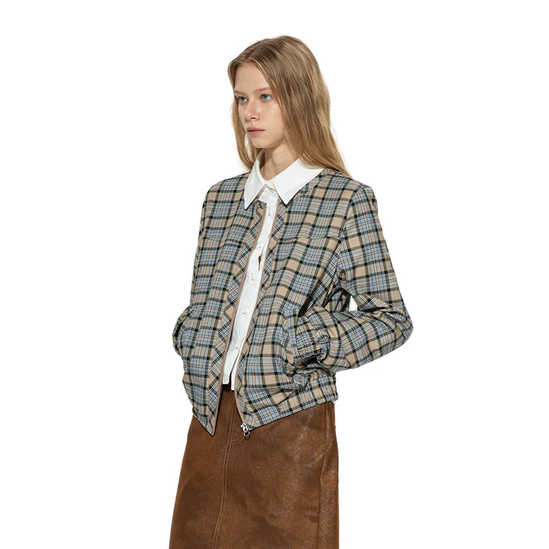 Retro Plaid Short Jacket - Image 4