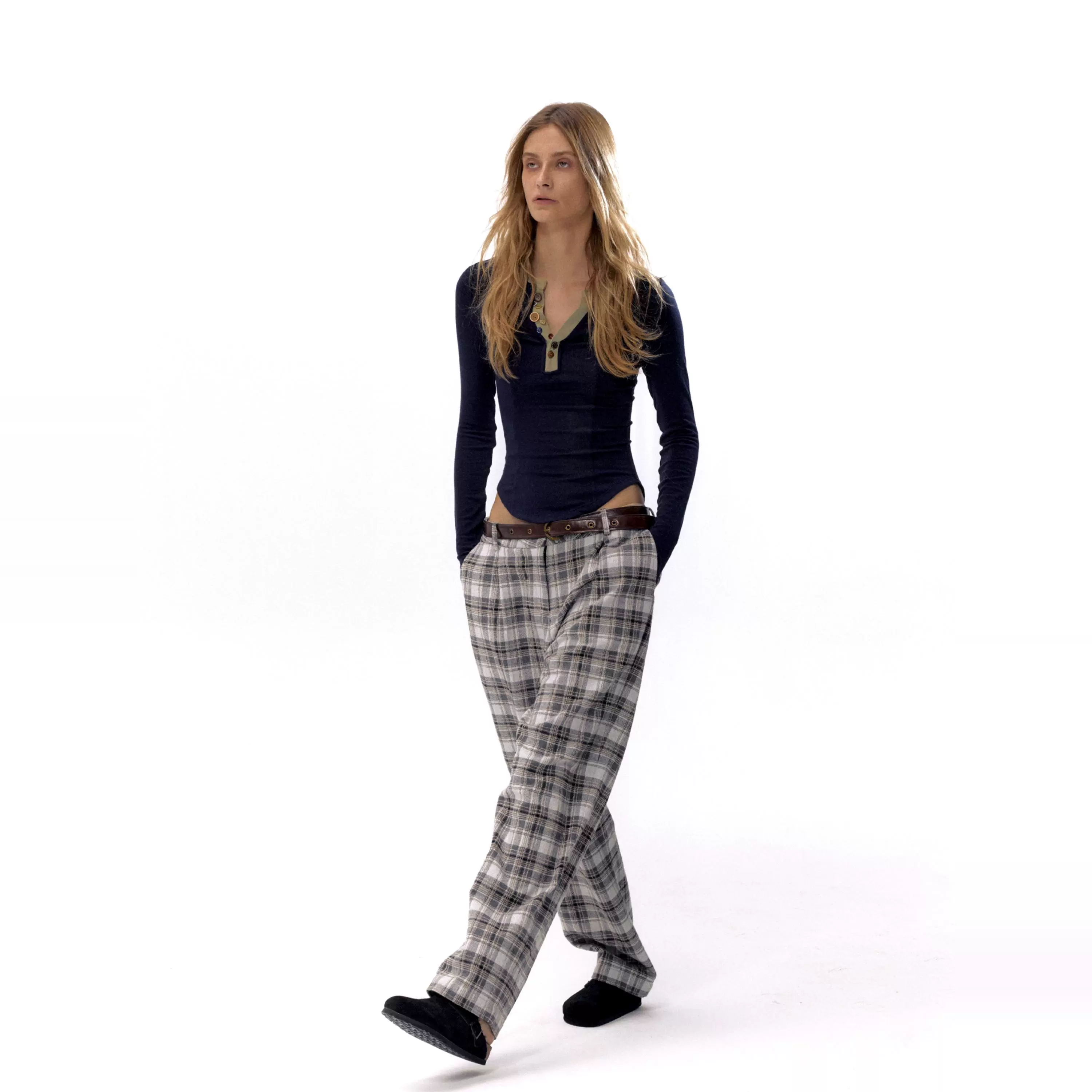 Retro Plaid Wool Trousers - Image 2