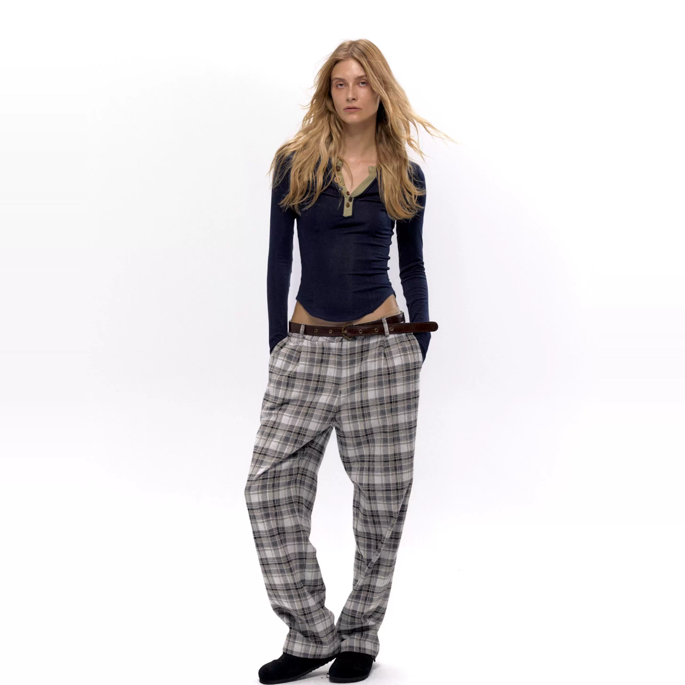 Retro Plaid Wool Trousers - Image 4
