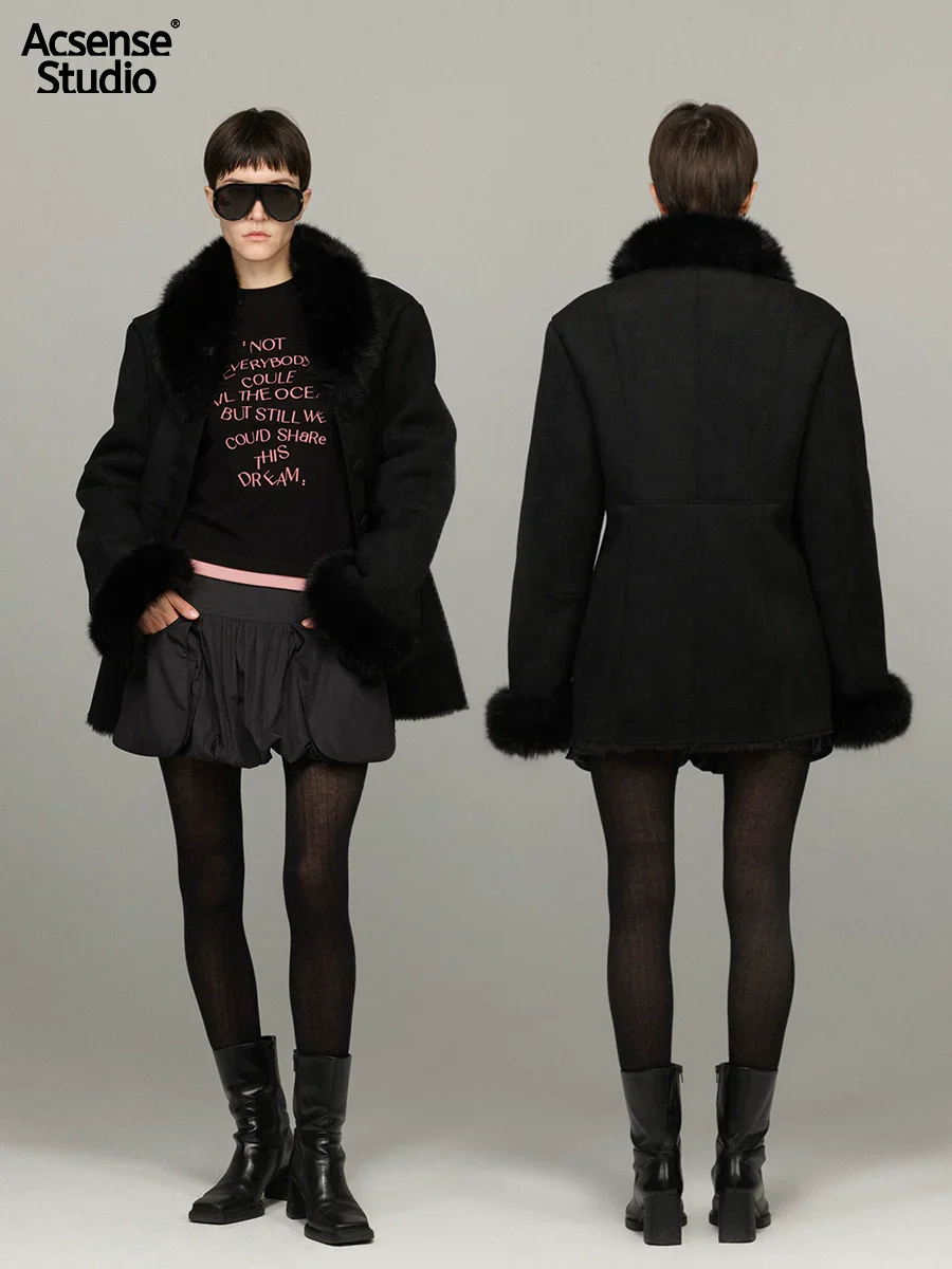Retro Plush-Lined Suede Jacket - Image 2