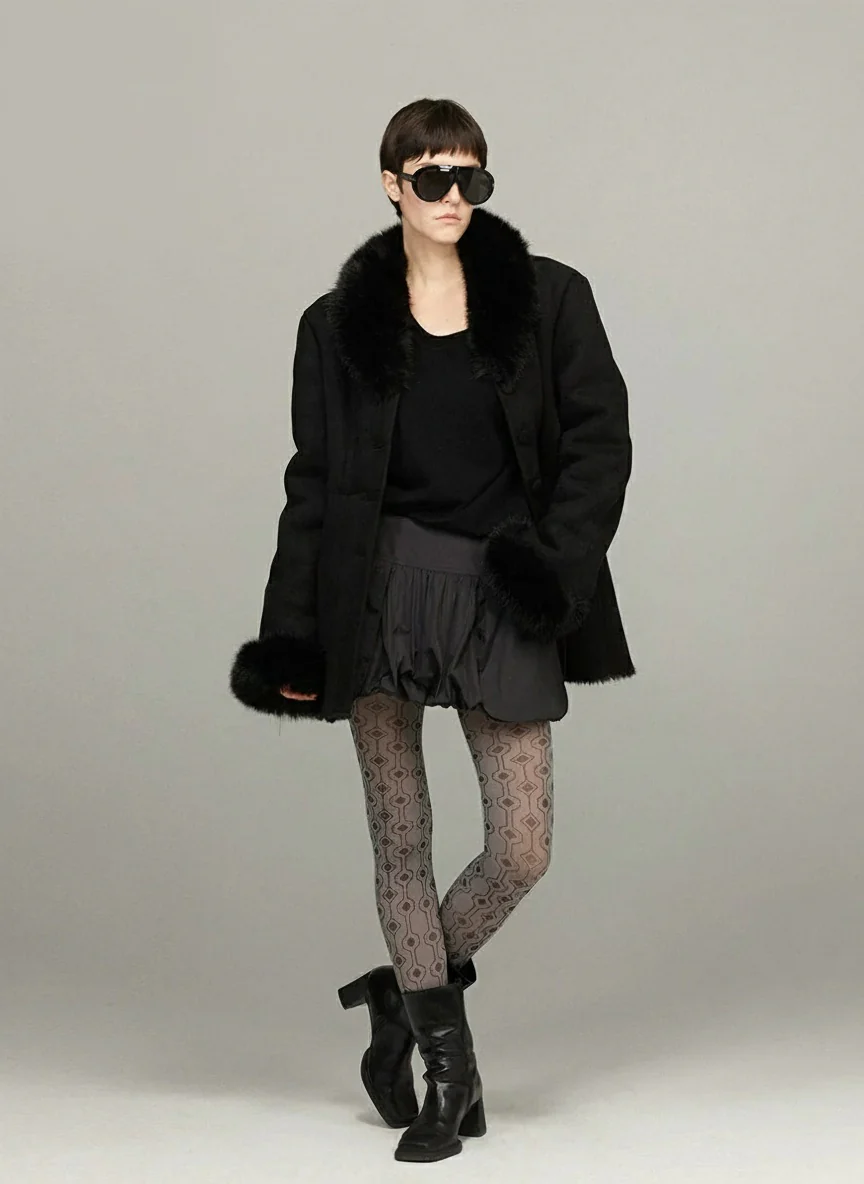 Retro Plush-Lined Suede Jacket - Image 5