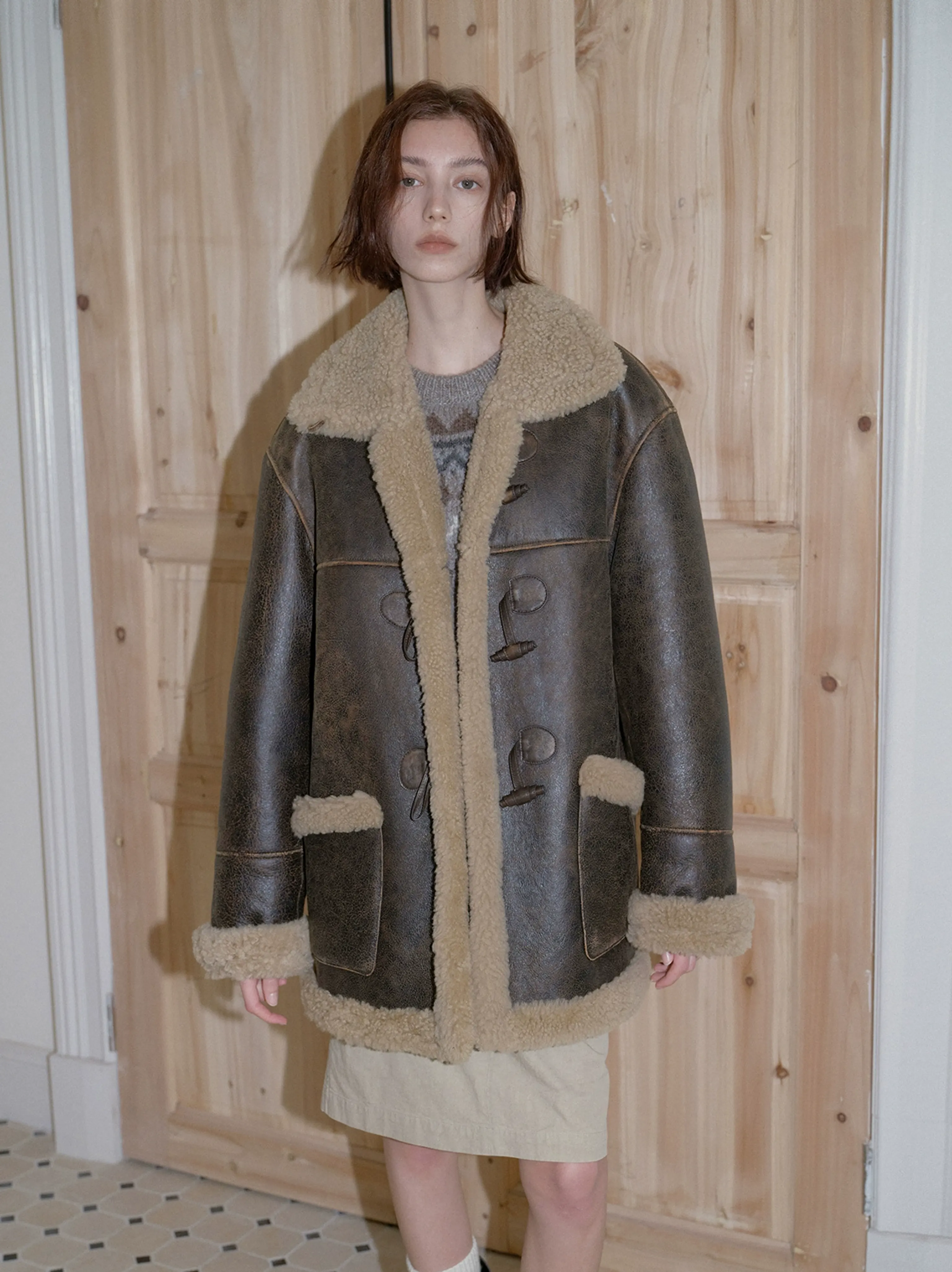Retro Shearling Coat - Image 2