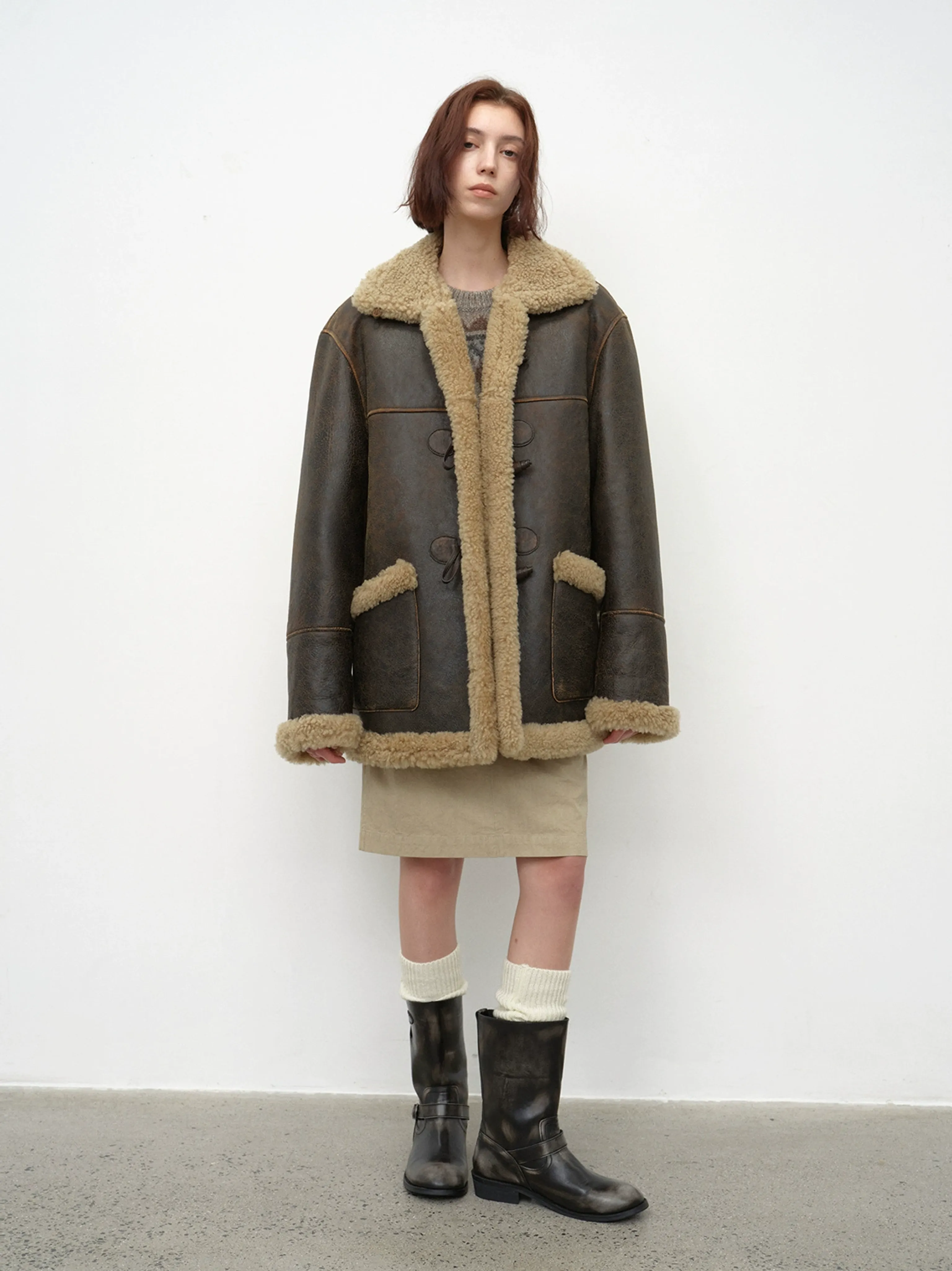 Retro Shearling Coat - Image 3