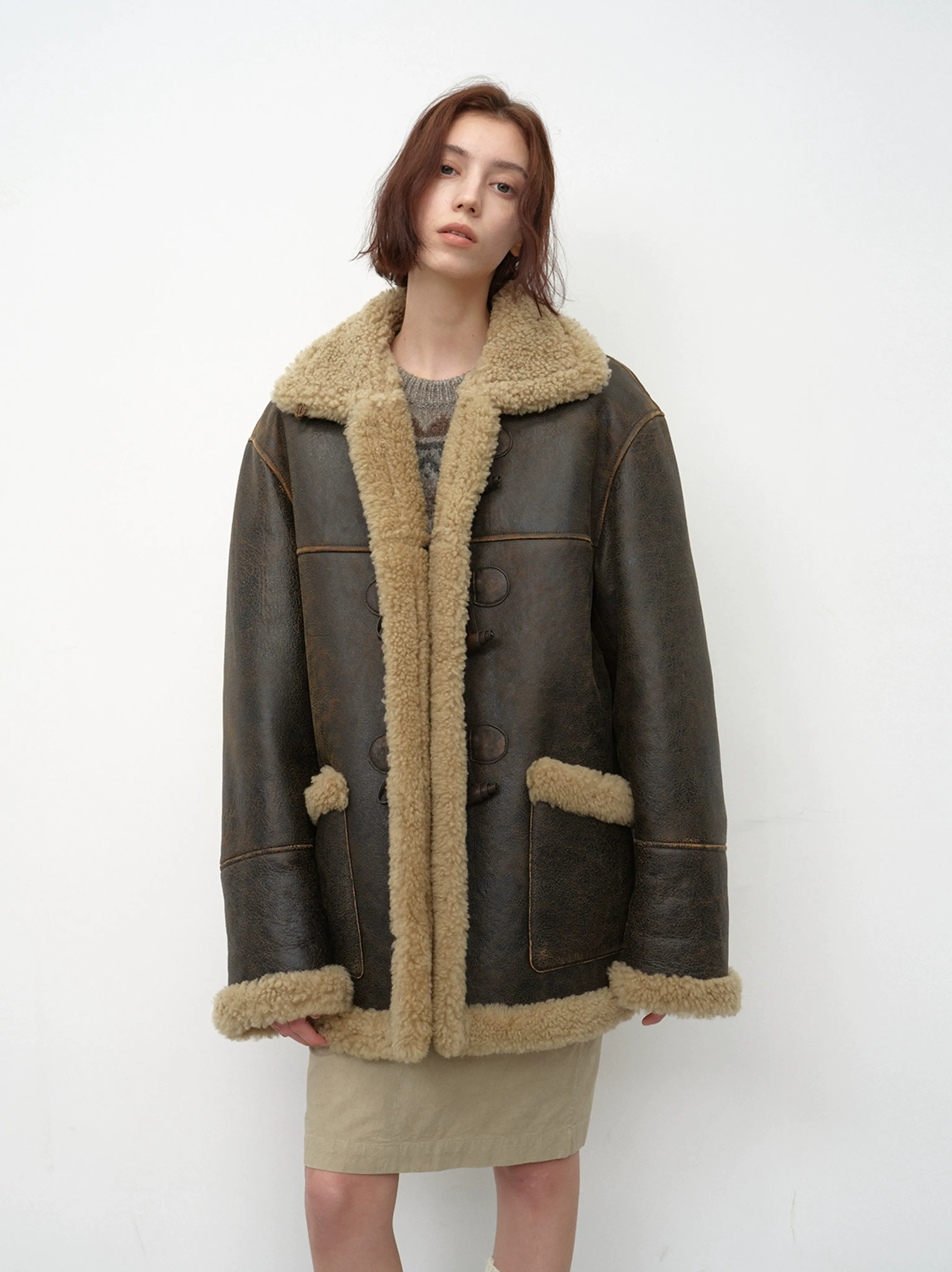 Retro Shearling Coat - Image 4
