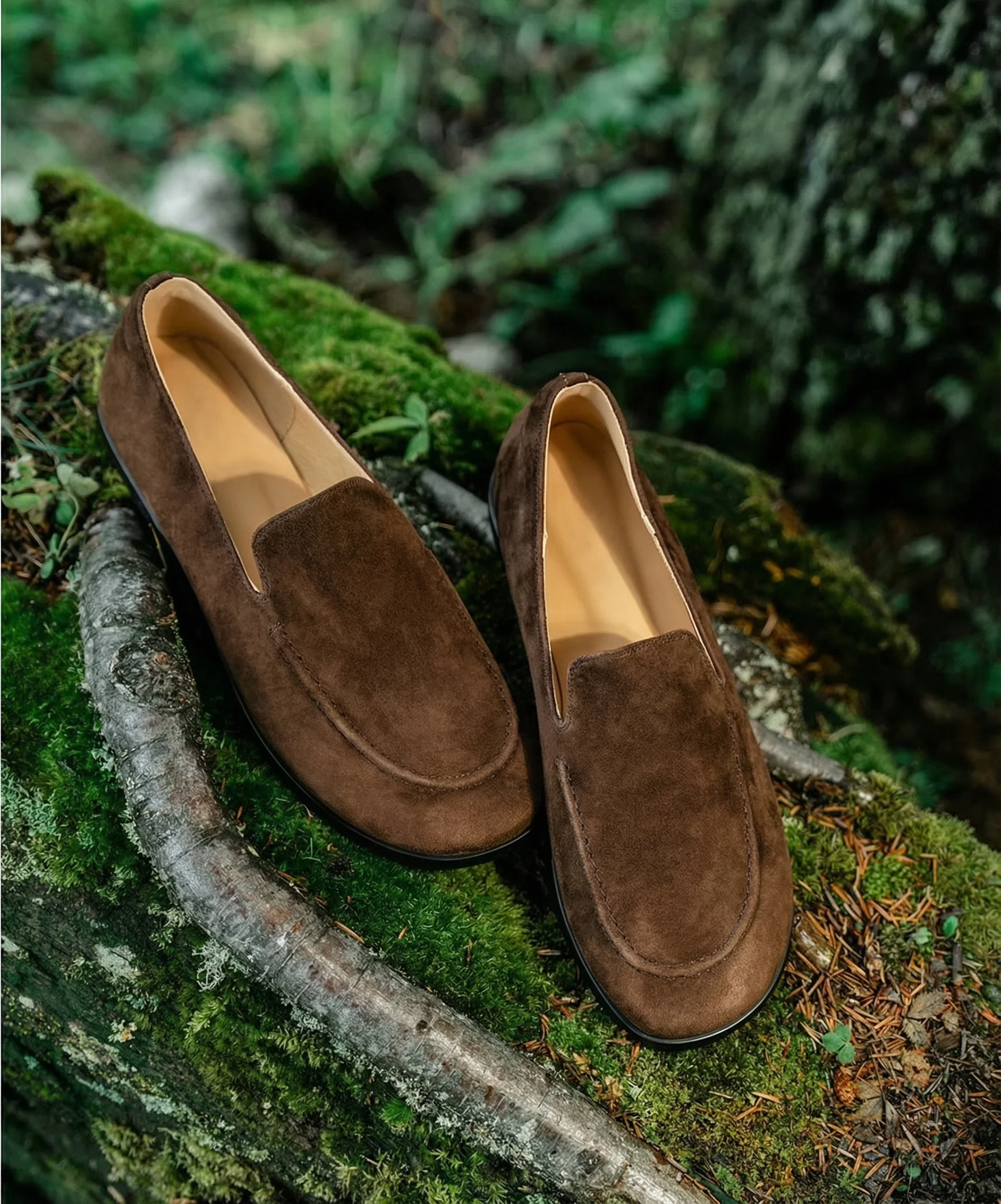 Retro Sheep Suede Slip-On Loafers - Image 3