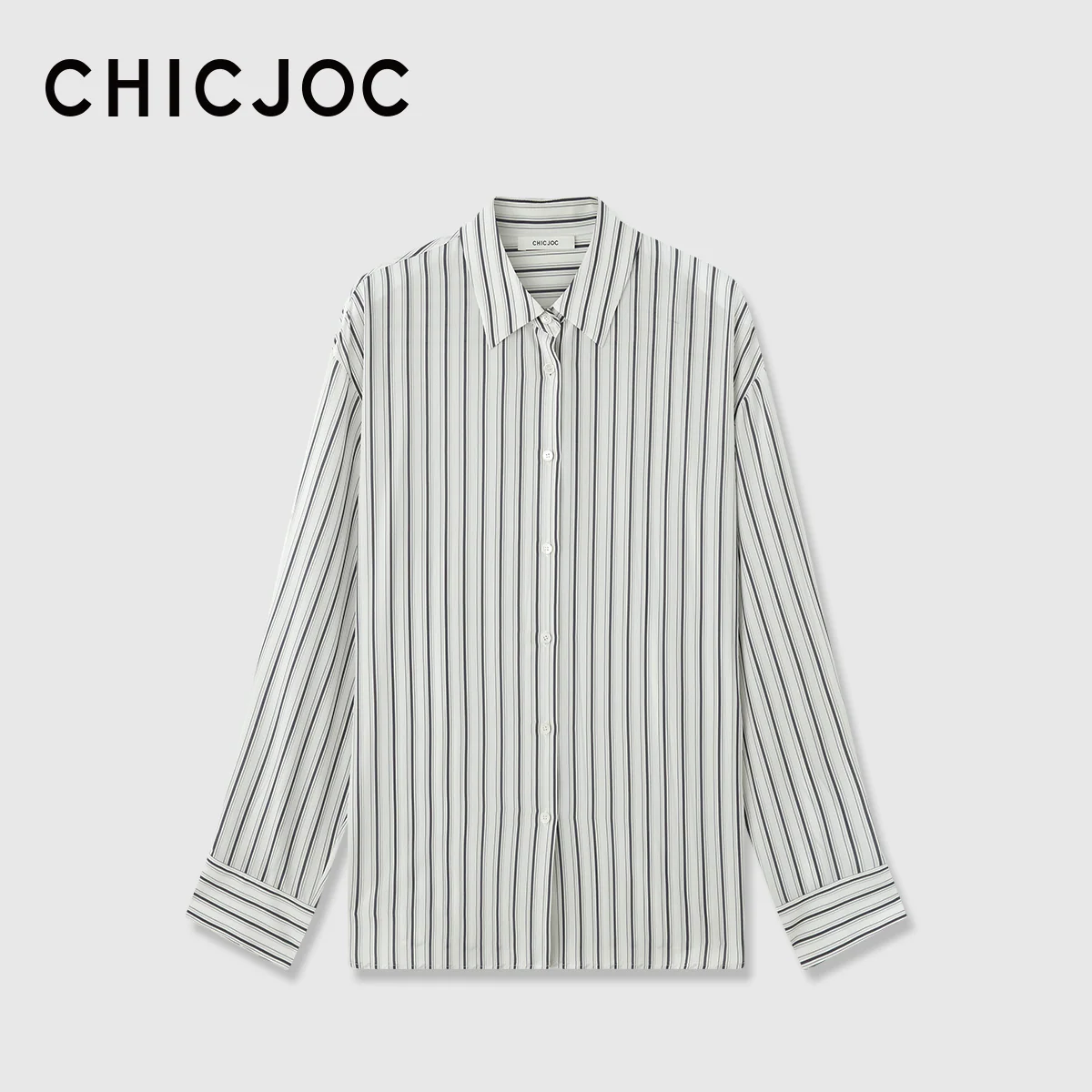 Retro Stripe Mulberry Silk Shirt - Image 6