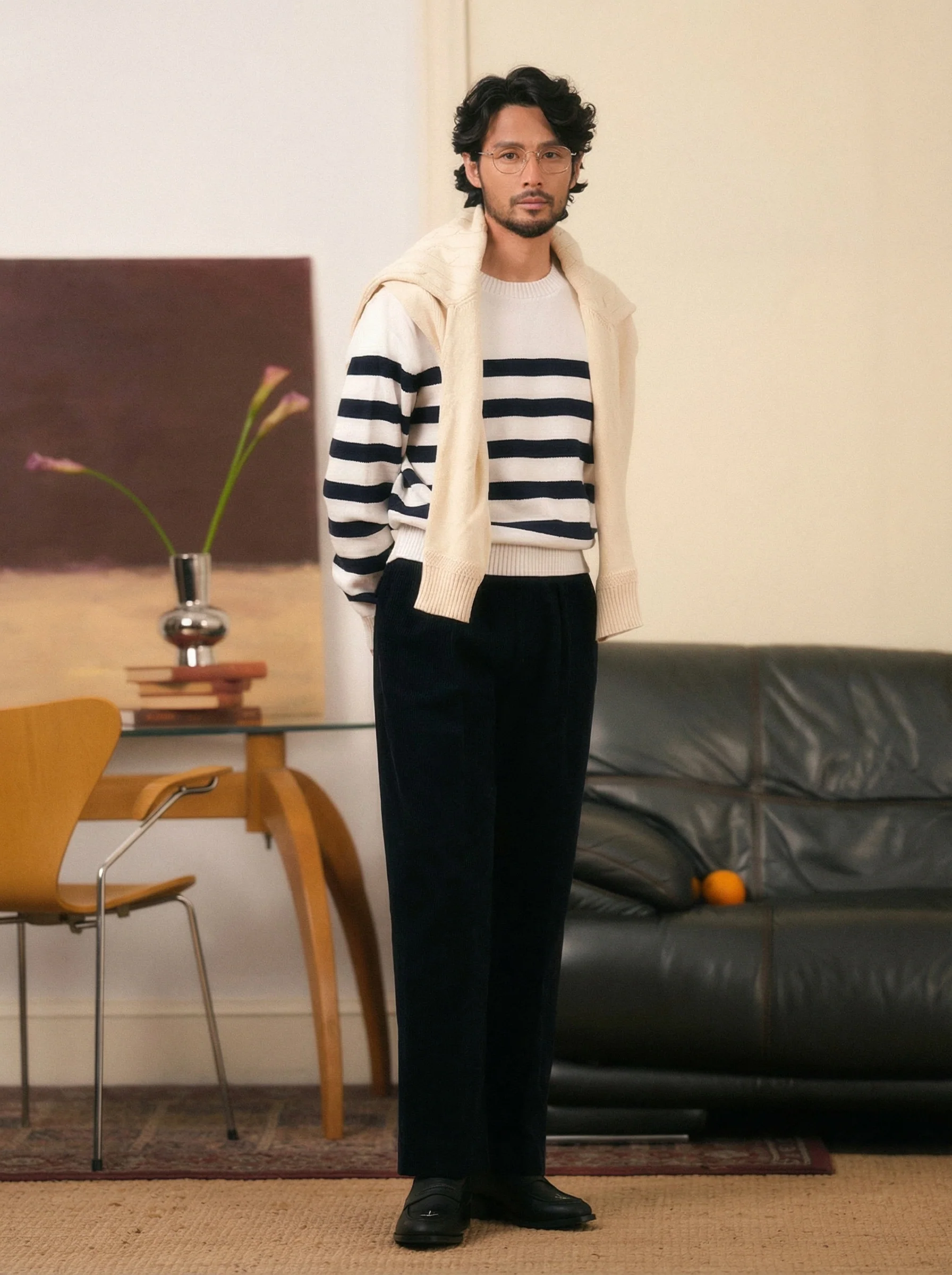 Retro Striped Crewneck Sweater - Image 3