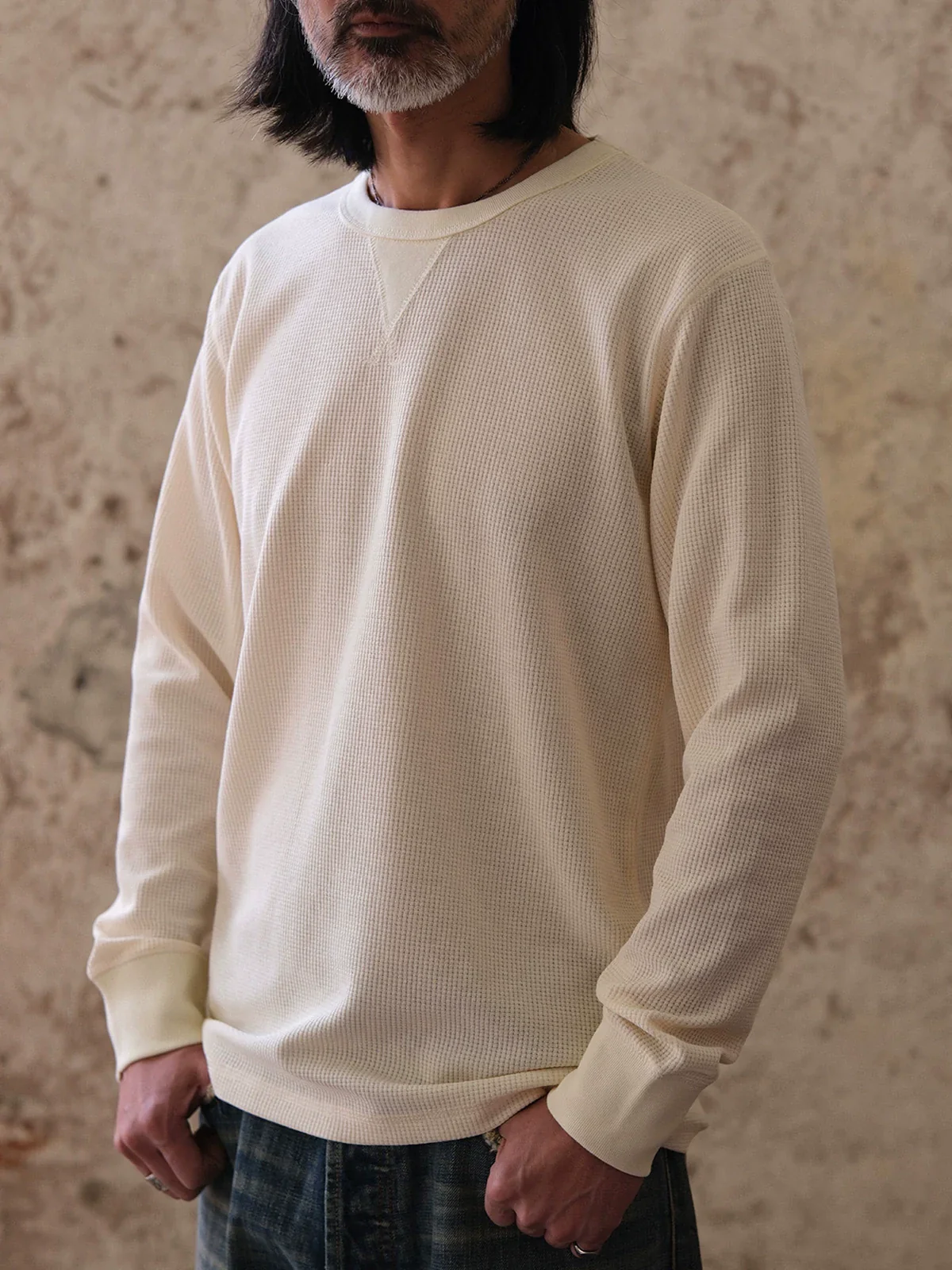 Retro Waffle Thermal Crewneck