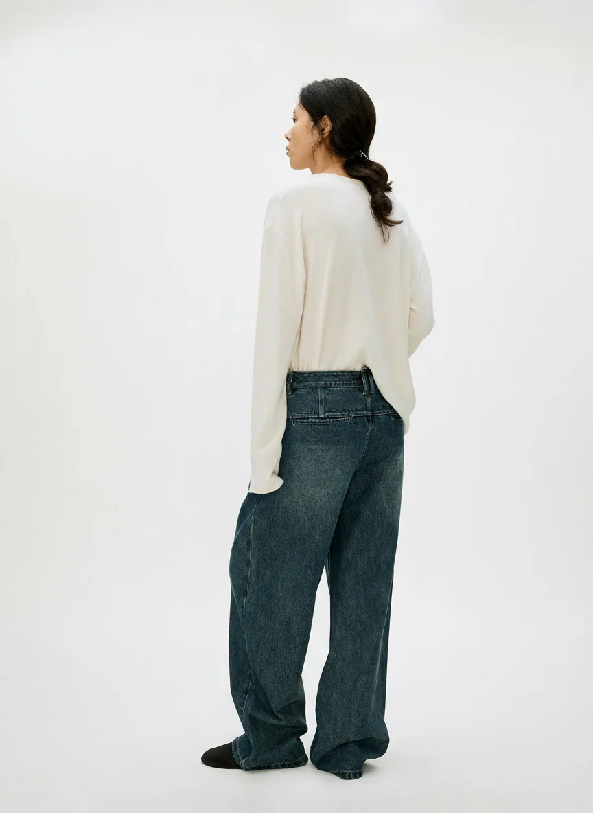 Retro Wash Adjustable Straight-Leg Jeans - Image 4