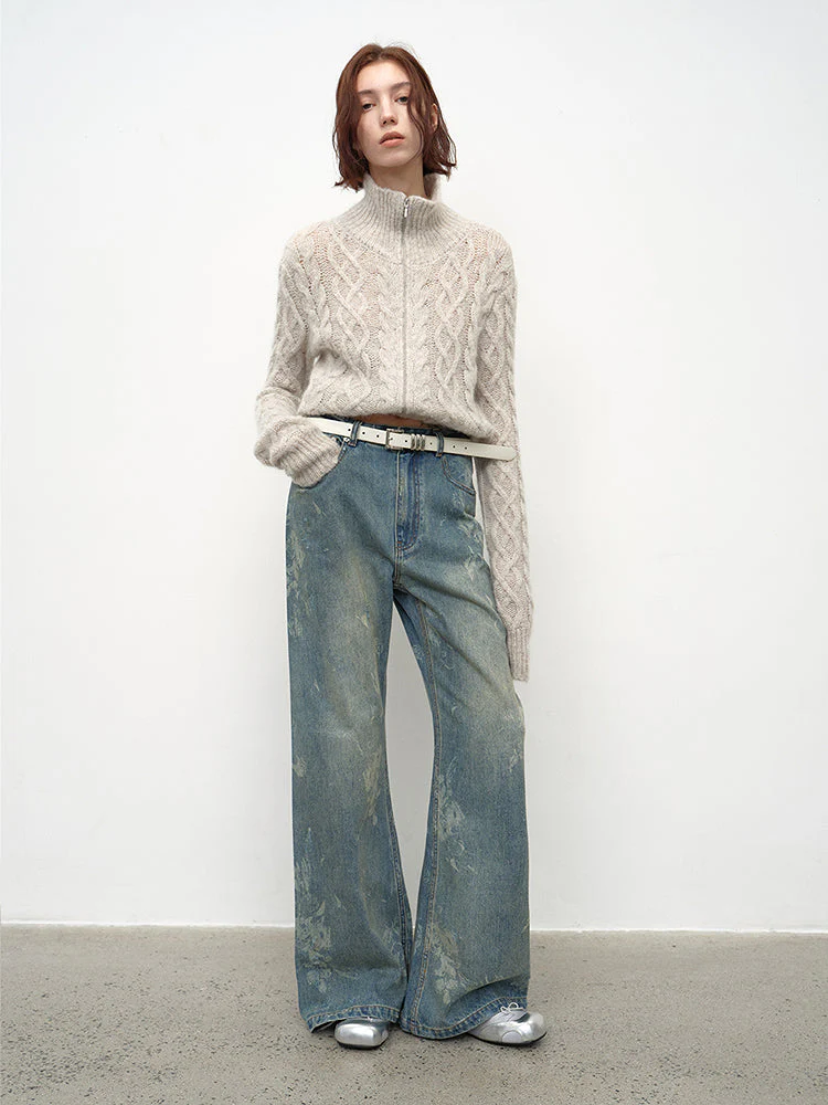 Retro Washed Denim Jeans - Image 3