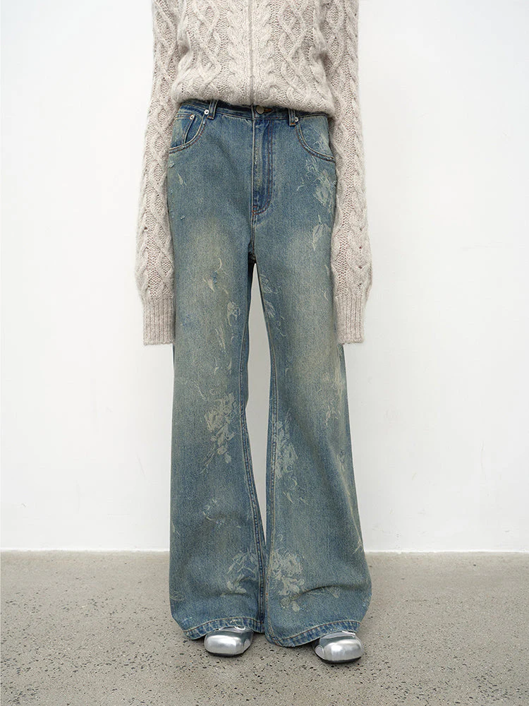 Retro Washed Denim Jeans - Image 4