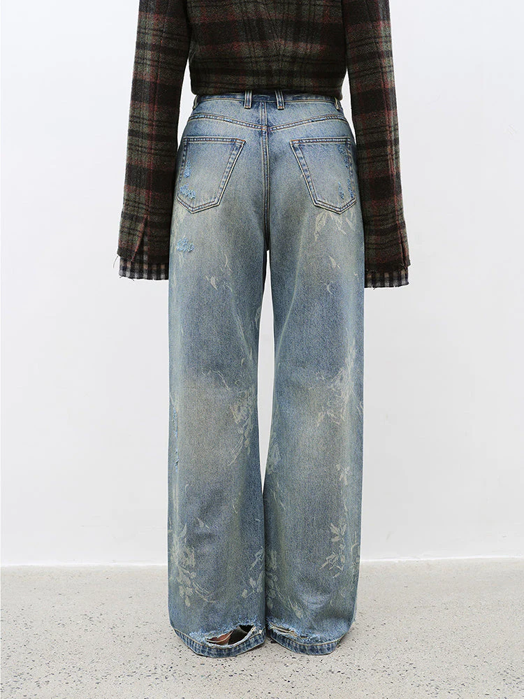Retro Washed Denim Jeans - Image 5