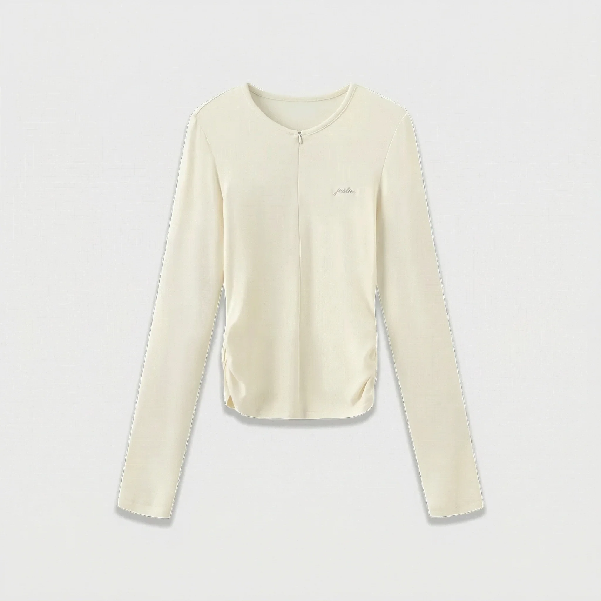 Retro Zip-Front Long Sleeve Top - Image 2