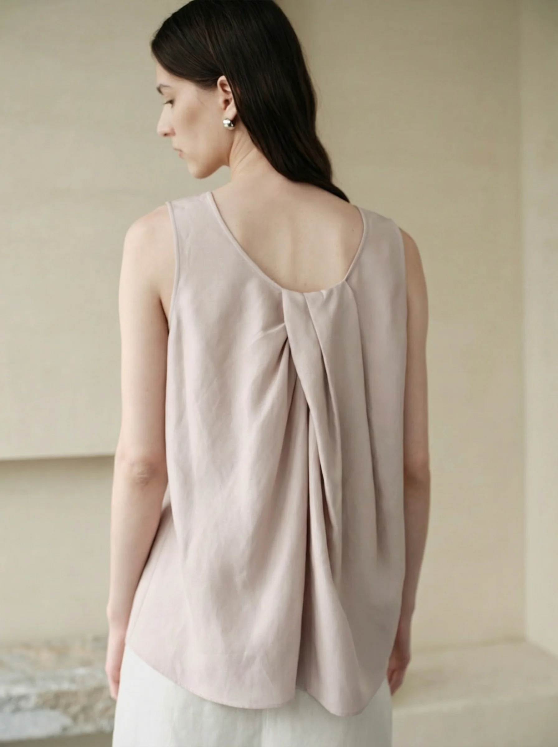 Reversible Beaded Tencel Linen Vest - Image 5