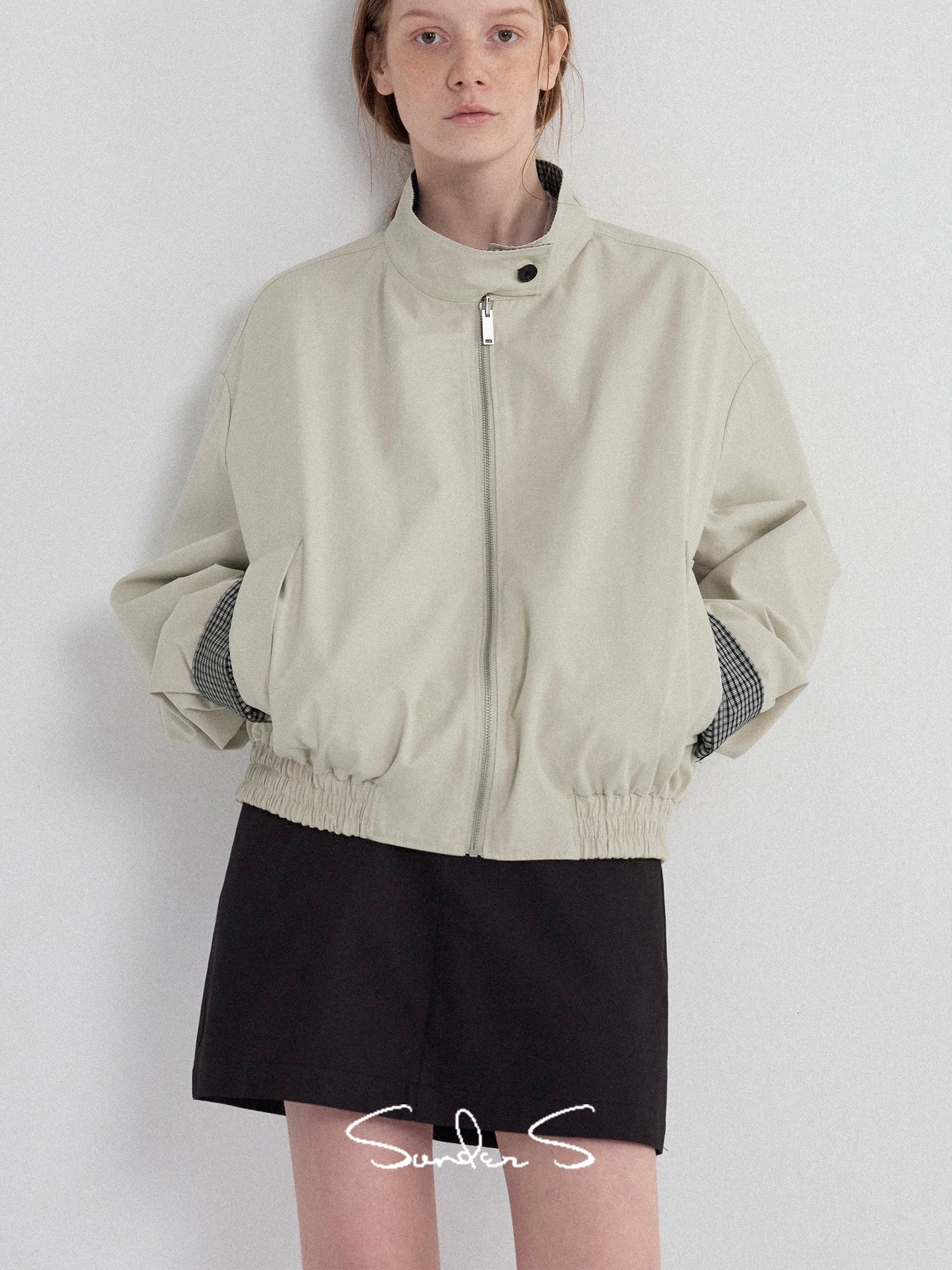 Reversible Check Stand Collar Flight Jacket - Image 4