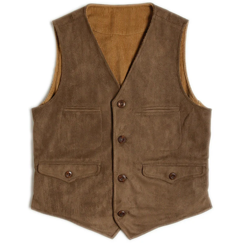 Reversible Corduroy Faux Suede Vest - Image 6