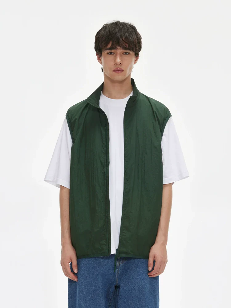 Reversible Crinkled Nylon Vest - Image 4