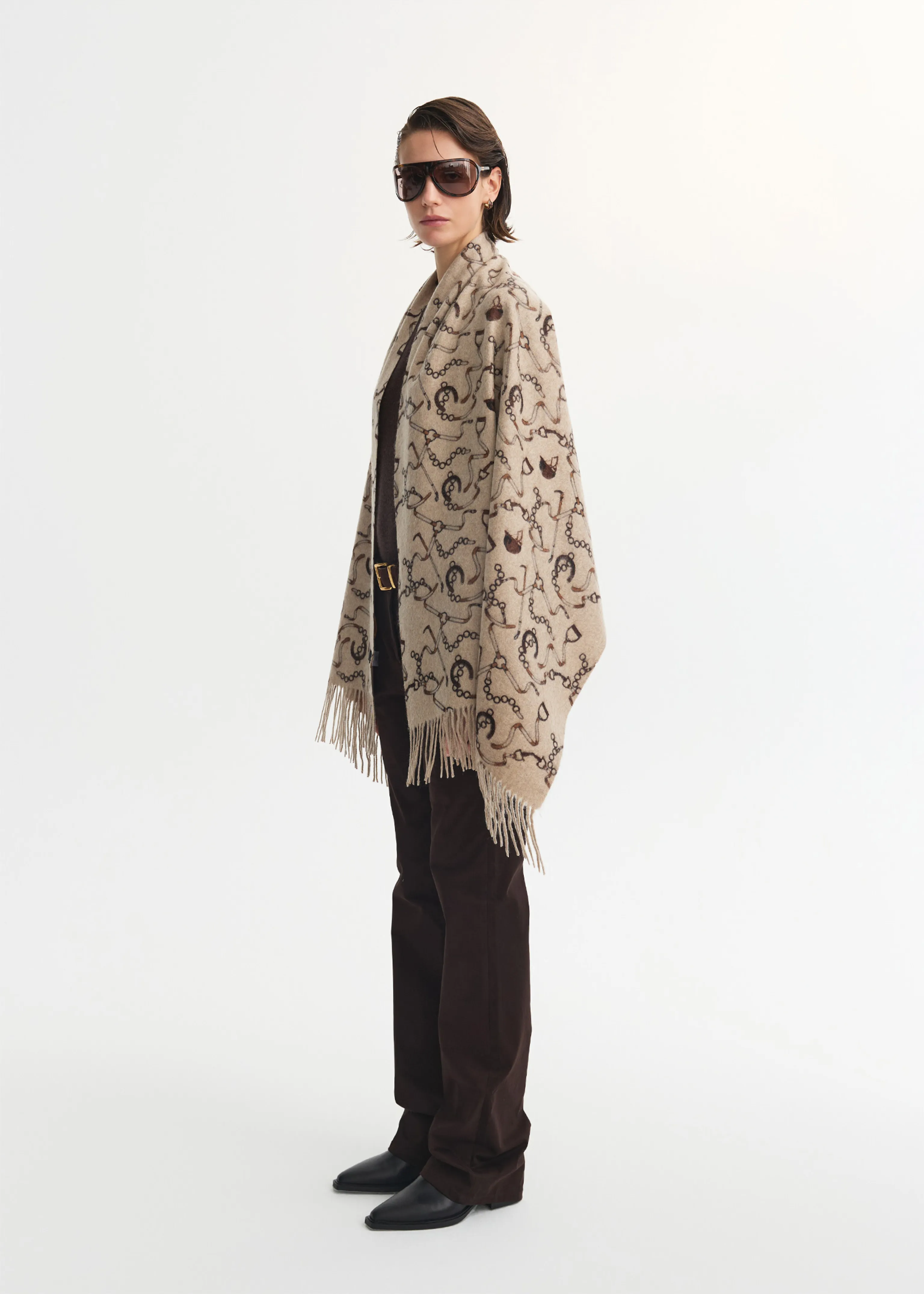 Reversible Equestrian Cashmere Scarf - Image 4