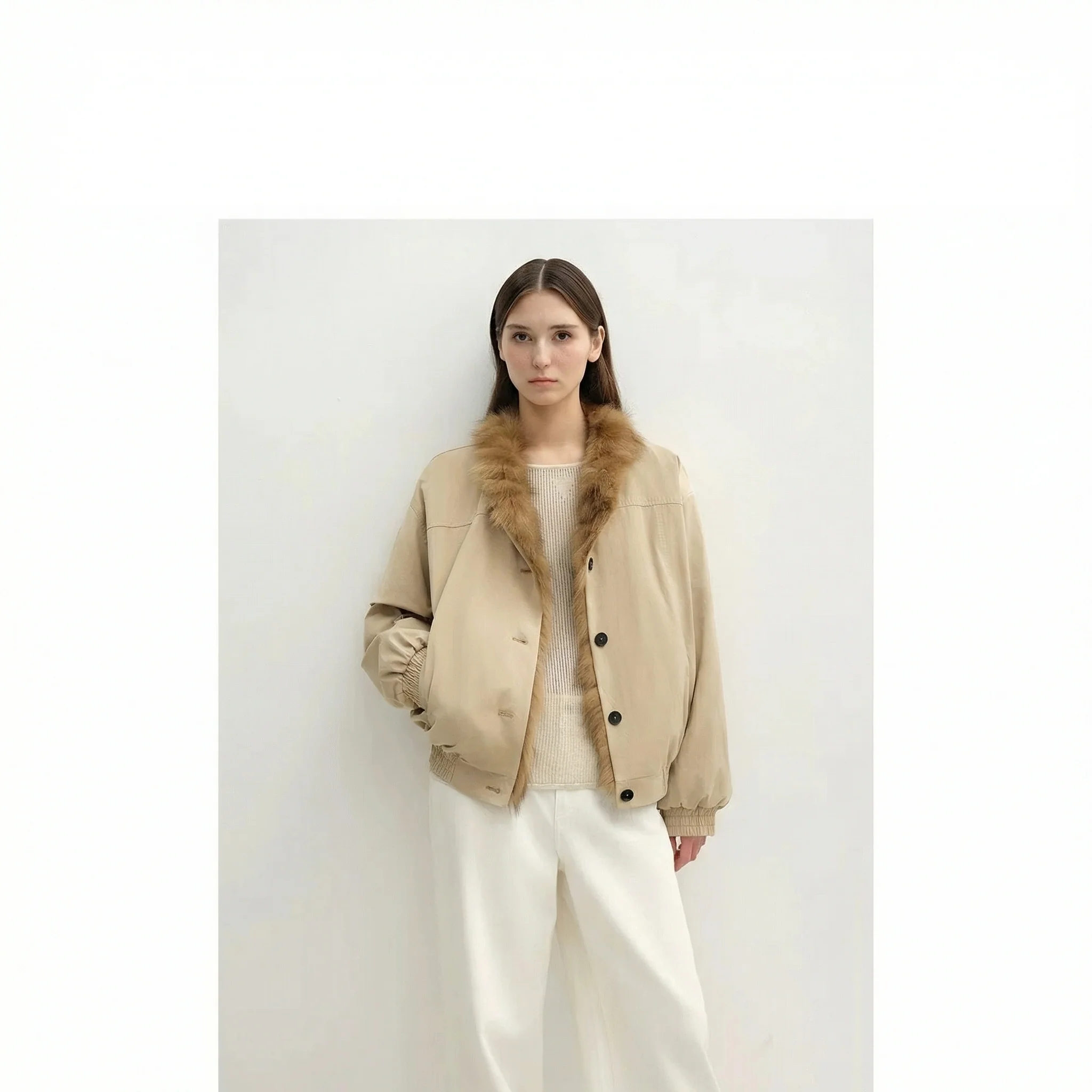 Reversible Fur Shawl-Collar Bomber - Image 5