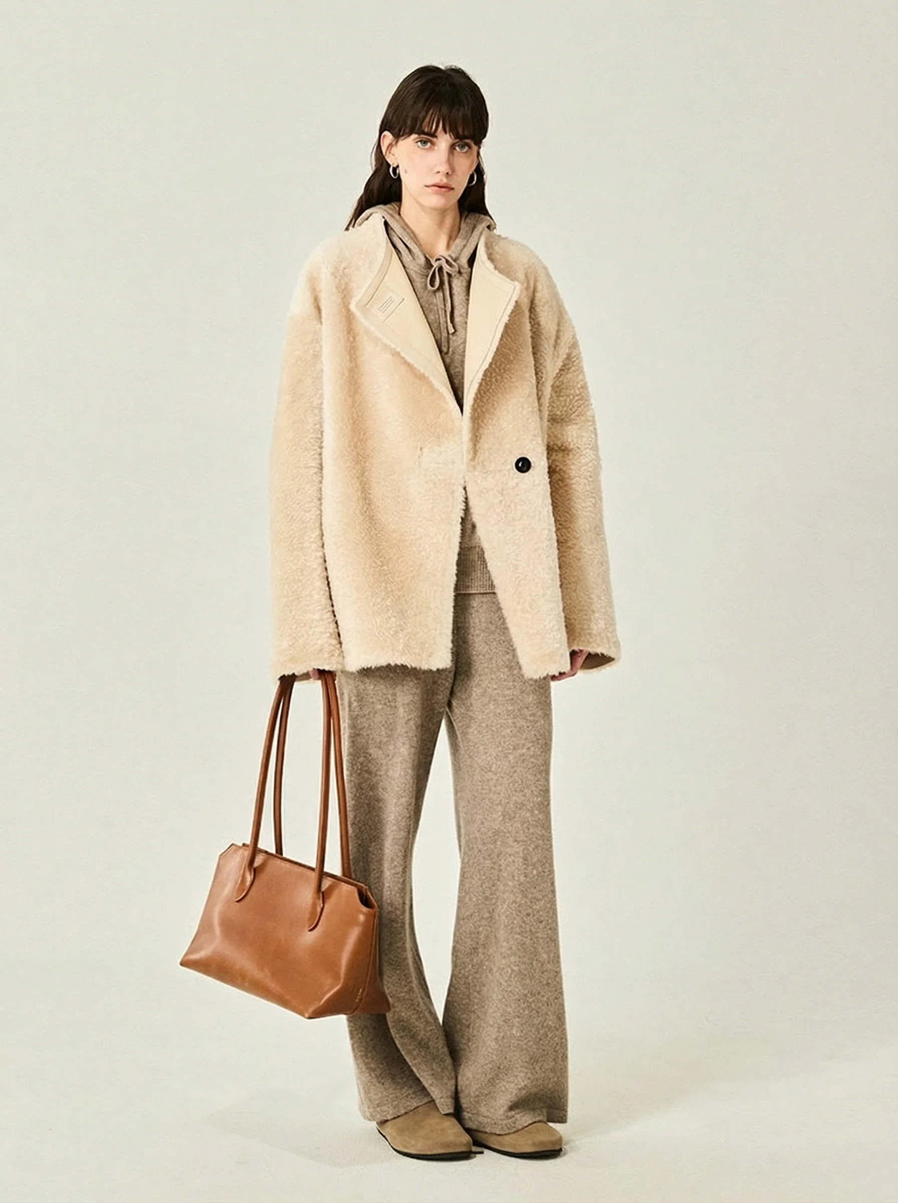 Reversible Merino Shearling Wrap Coat - Image 5