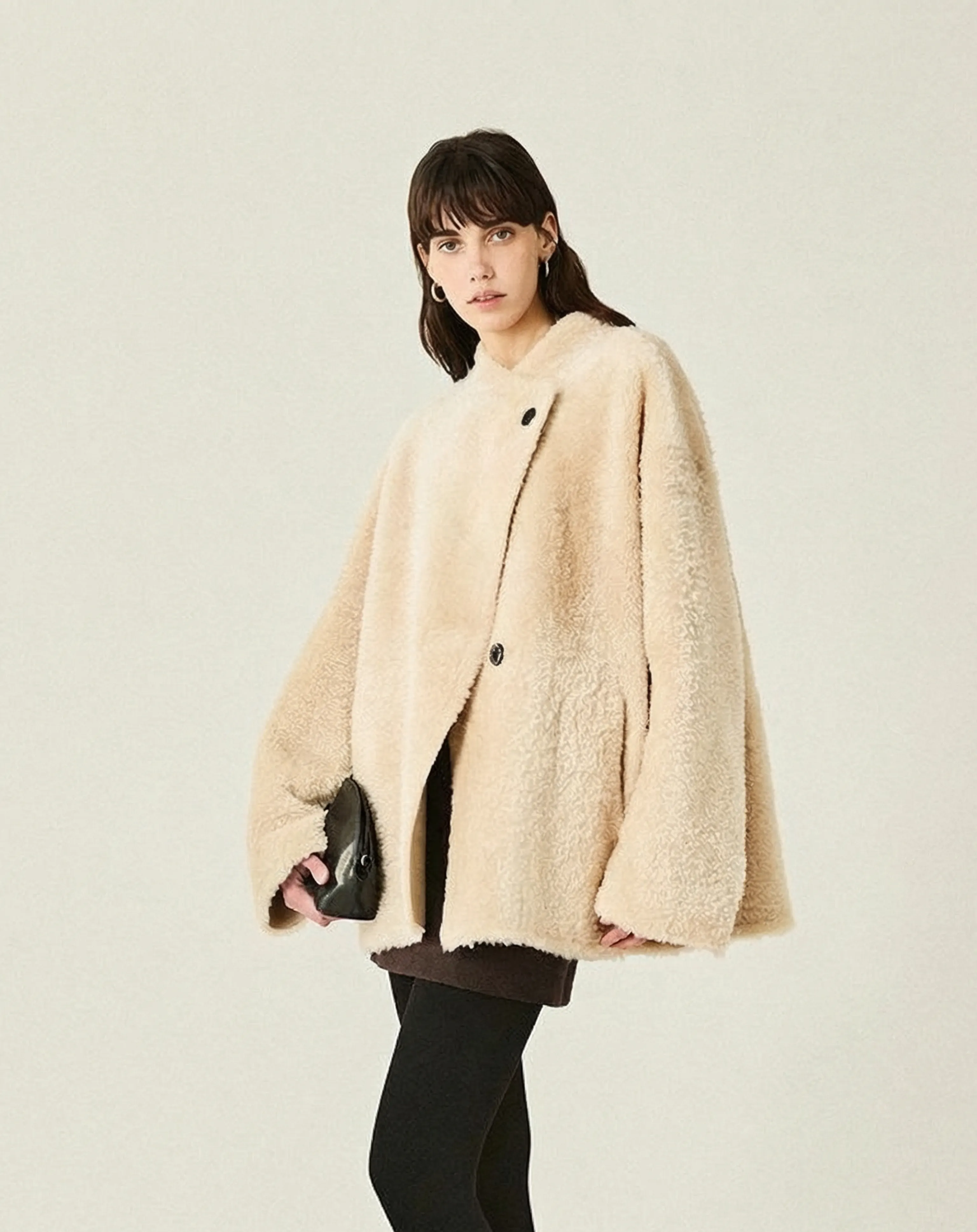 Reversible Merino Shearling Wrap Coat - Image 6