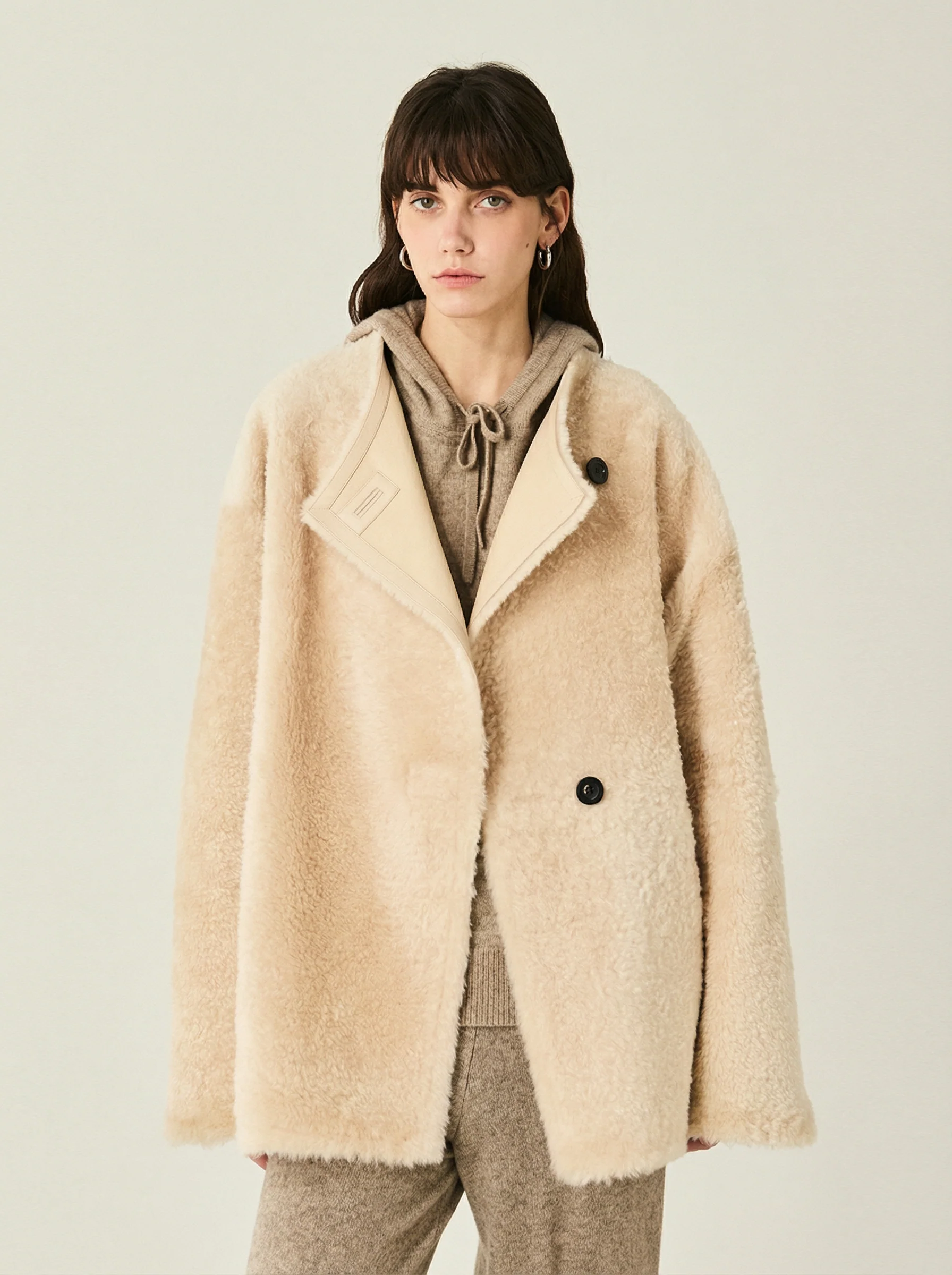 Reversible Merino Shearling Wrap Coat - Image 7