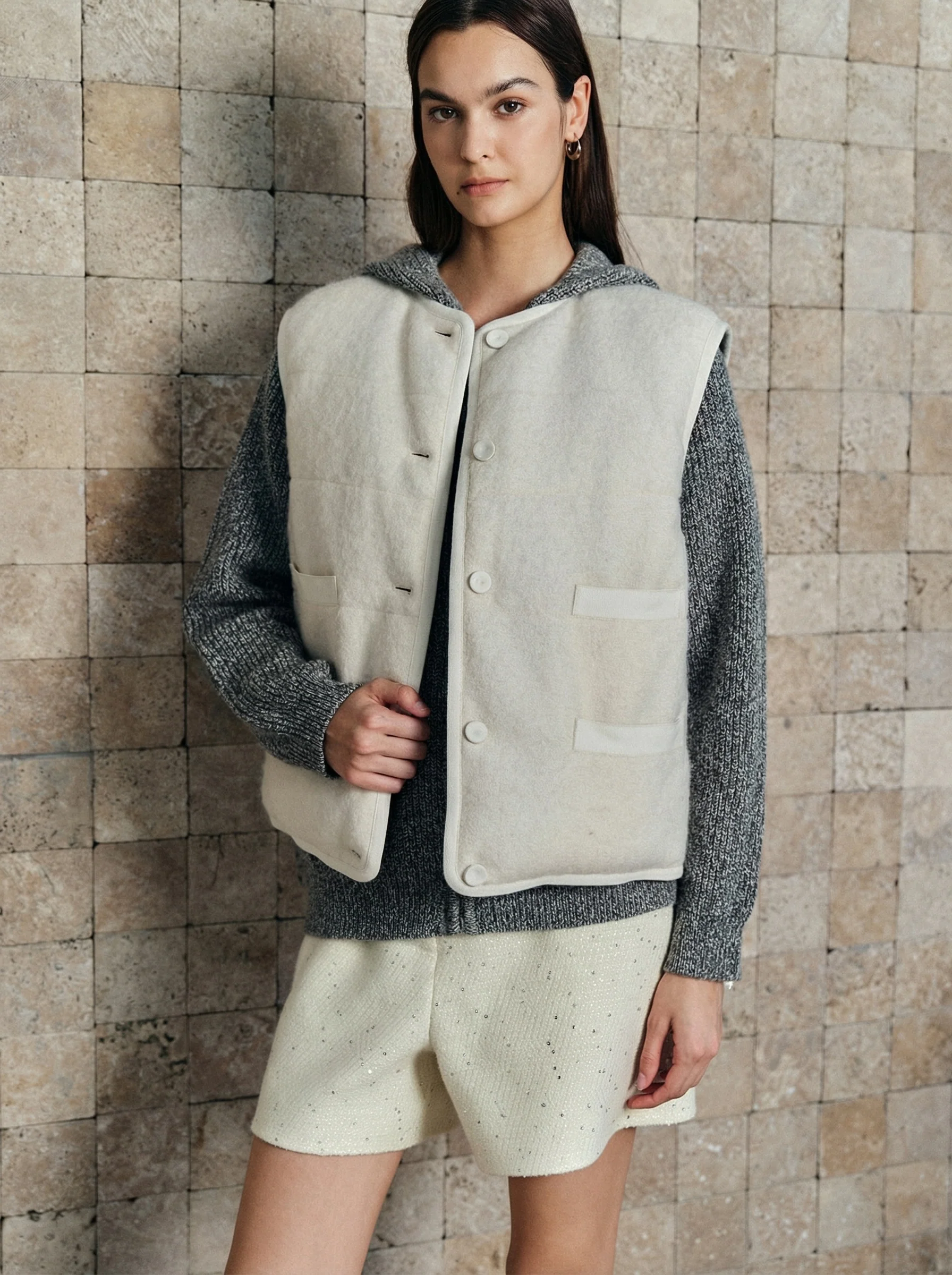 Reversible Mohair Down Vest - Image 5