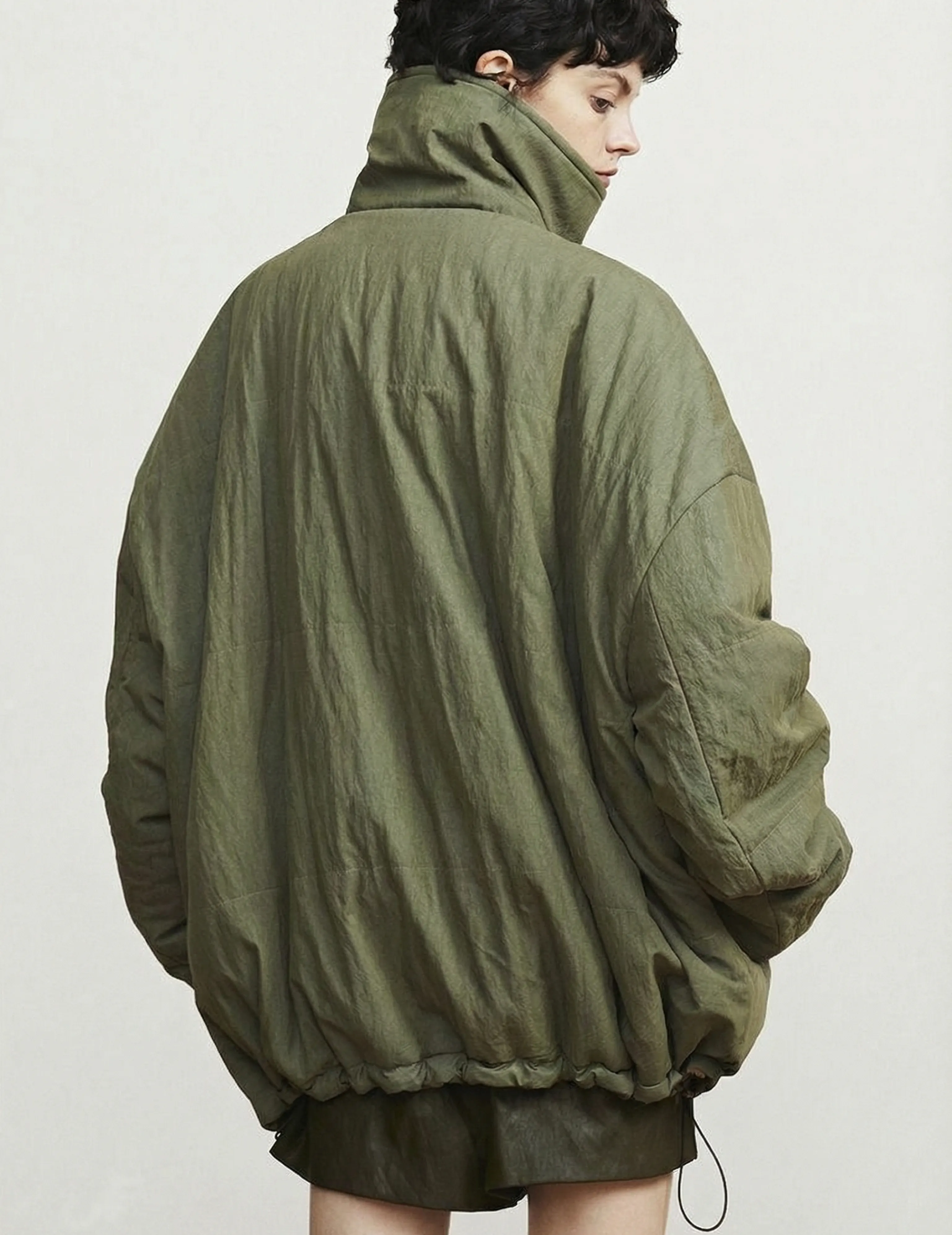 Reversible Olive-Leopard Padded Jacket - Image 4