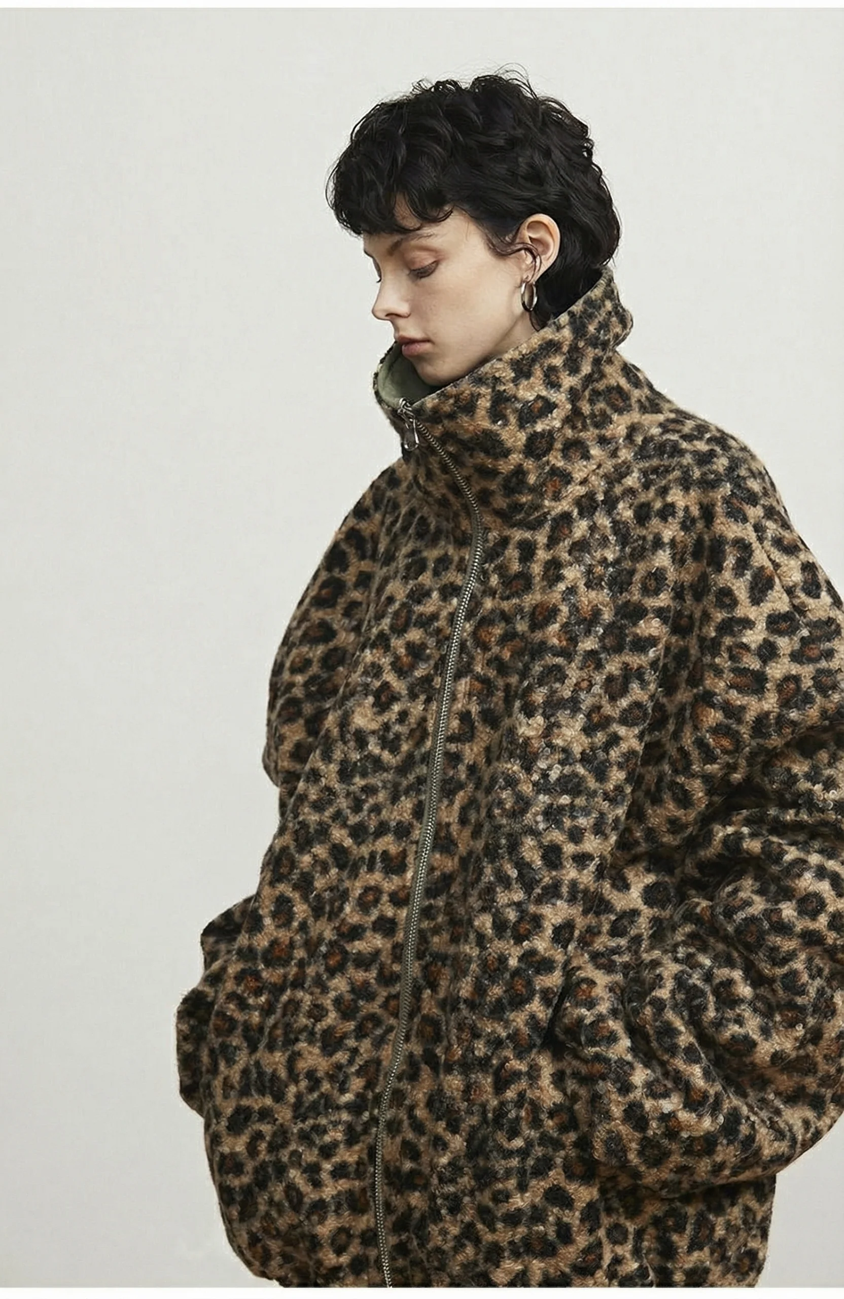 Reversible Olive-Leopard Padded Jacket - Image 7