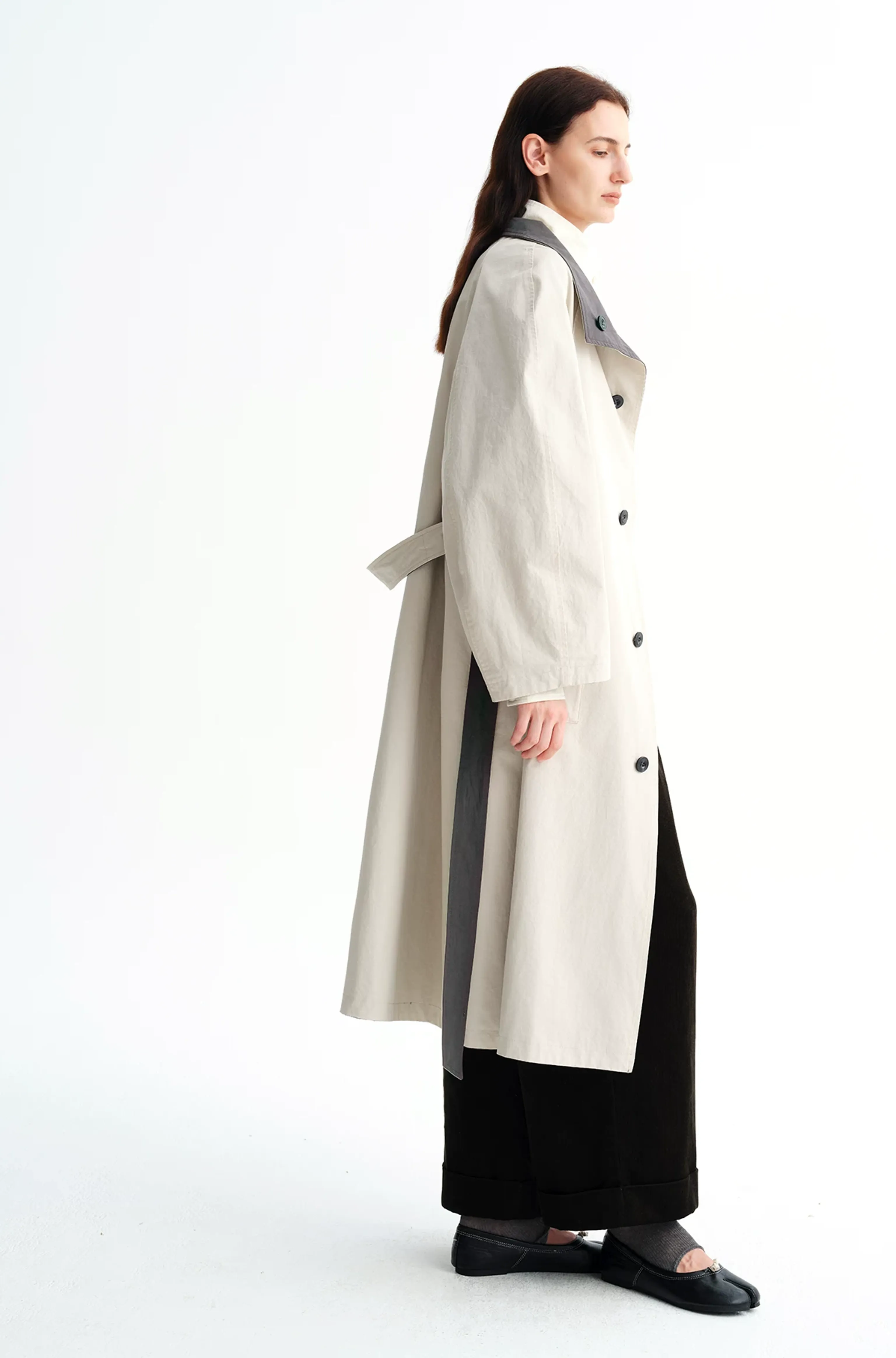 Reversible Pima Cotton Stand-Collar Trench - Image 4