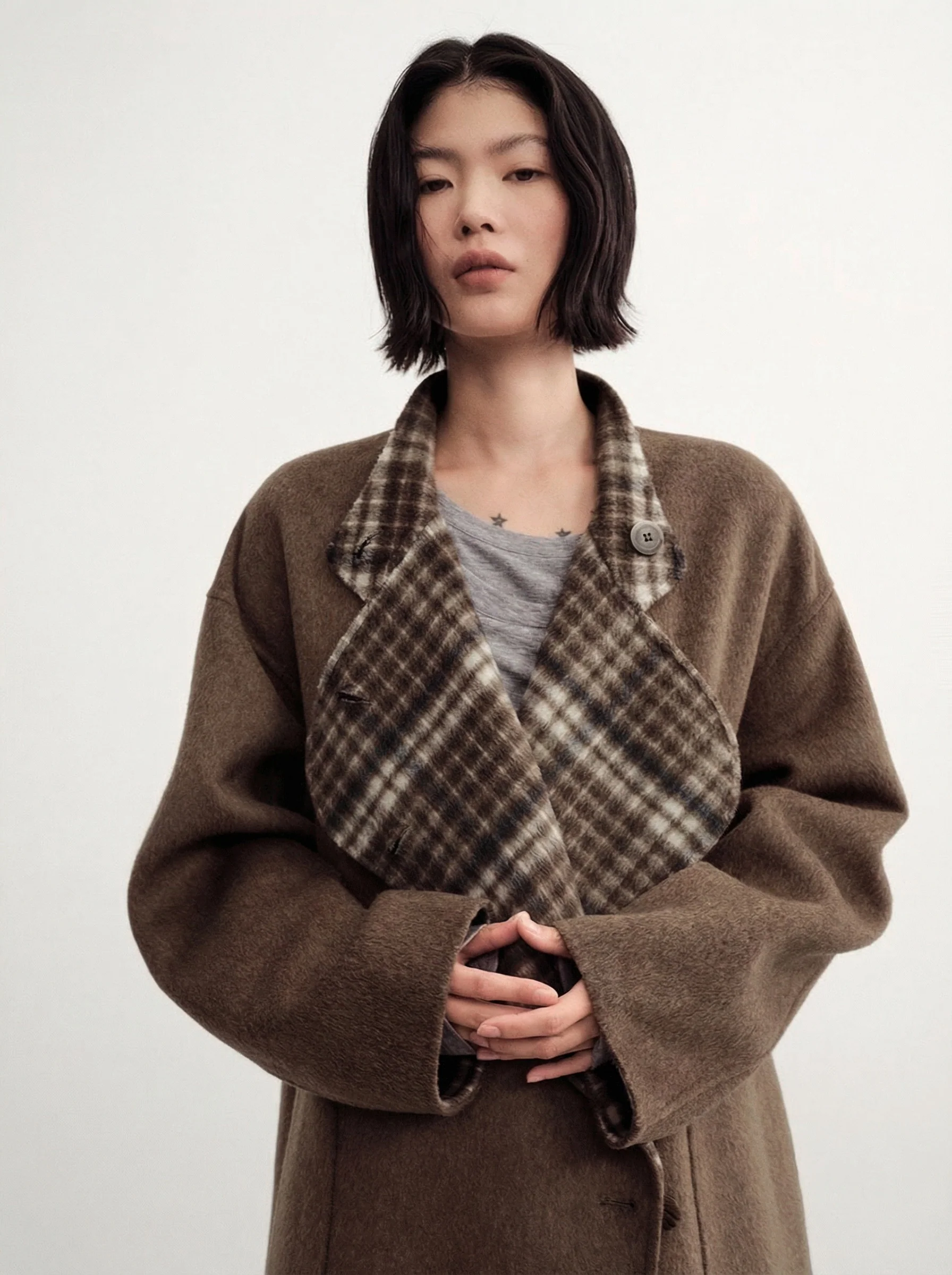 Reversible Plaid Wool Overcoat - Image 5