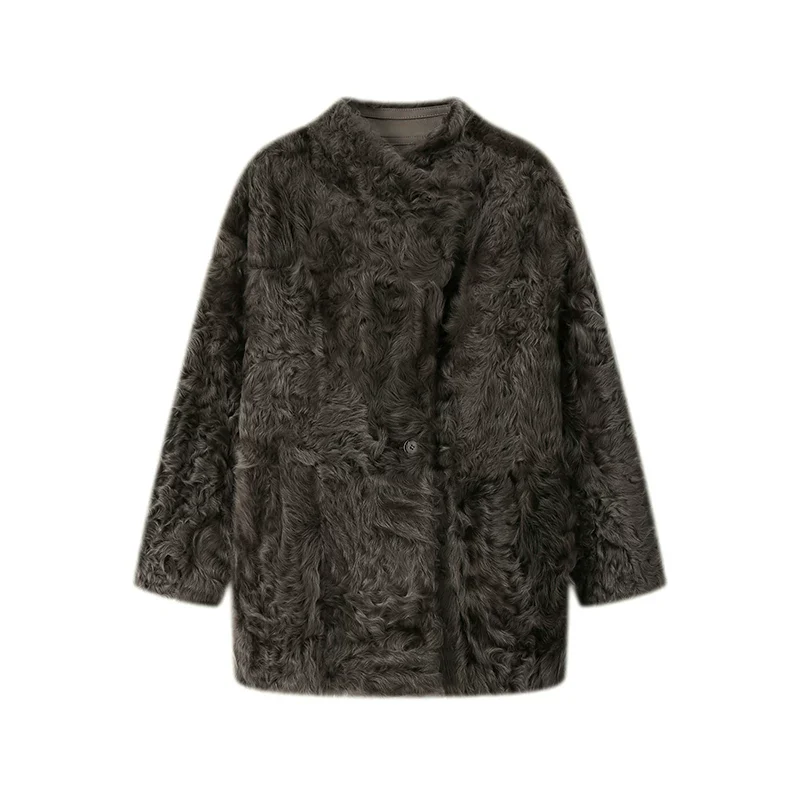 Reversible Shearling Lapel Coat - Image 2