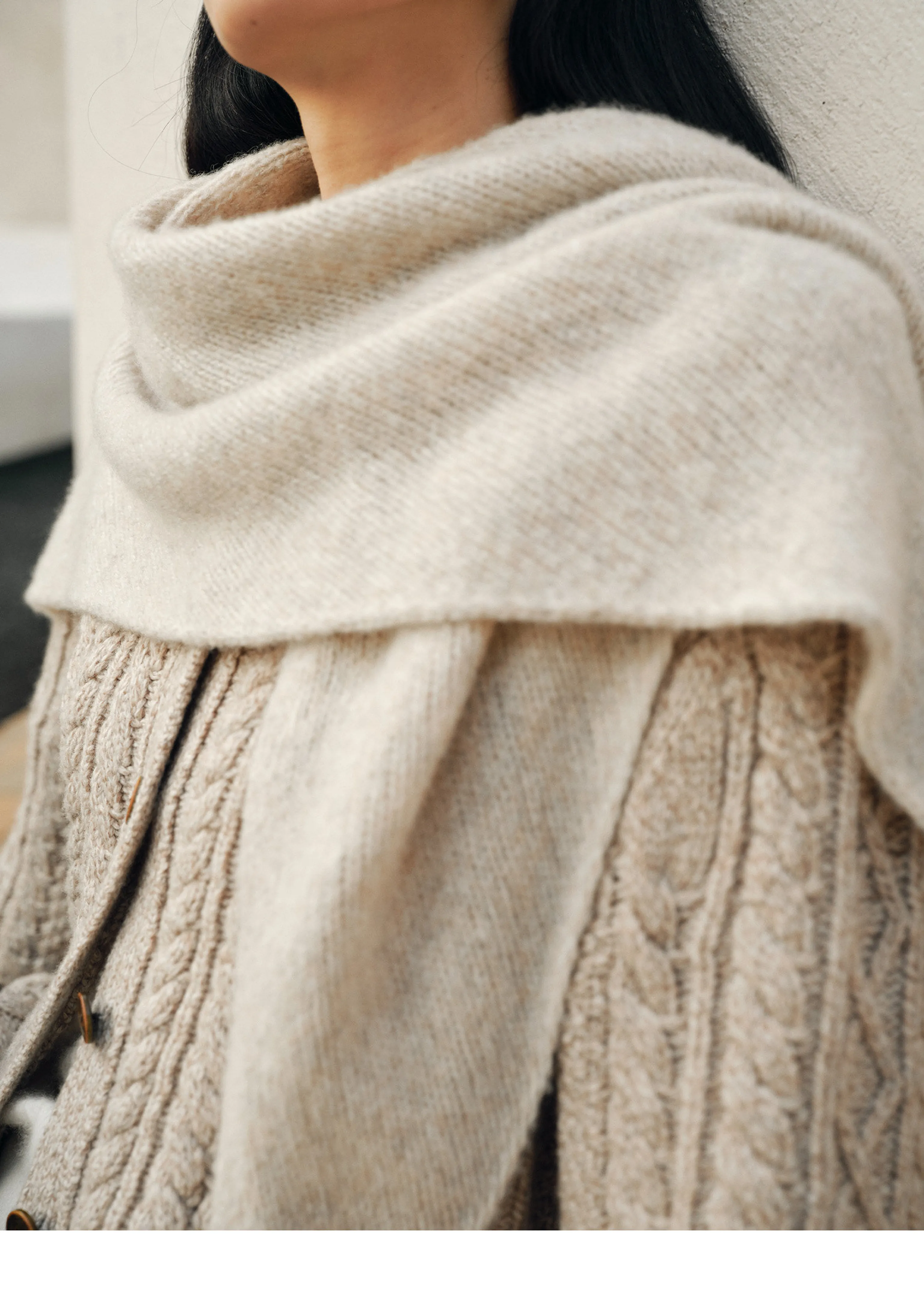 Reversible Silk-Cashmere Triangle Shawl - Image 2