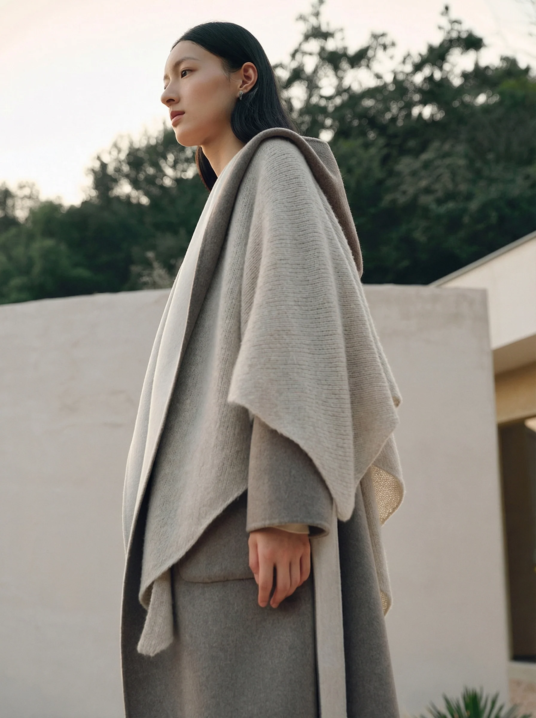 Reversible Silk-Cashmere Triangle Shawl - Image 4