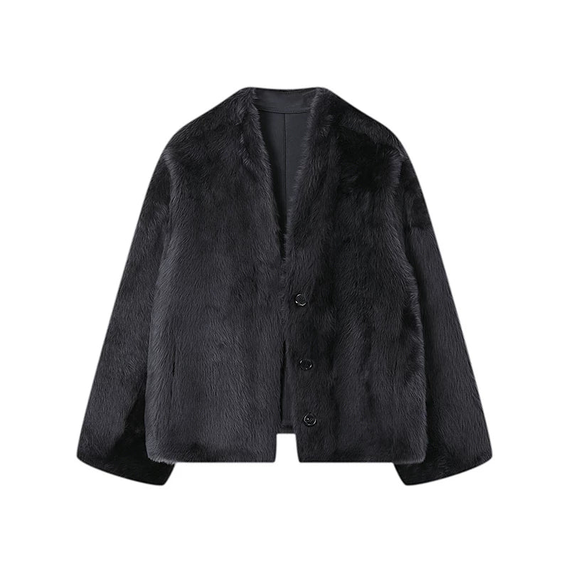 Reversible V-Neck Shearling Jacket - Image 3