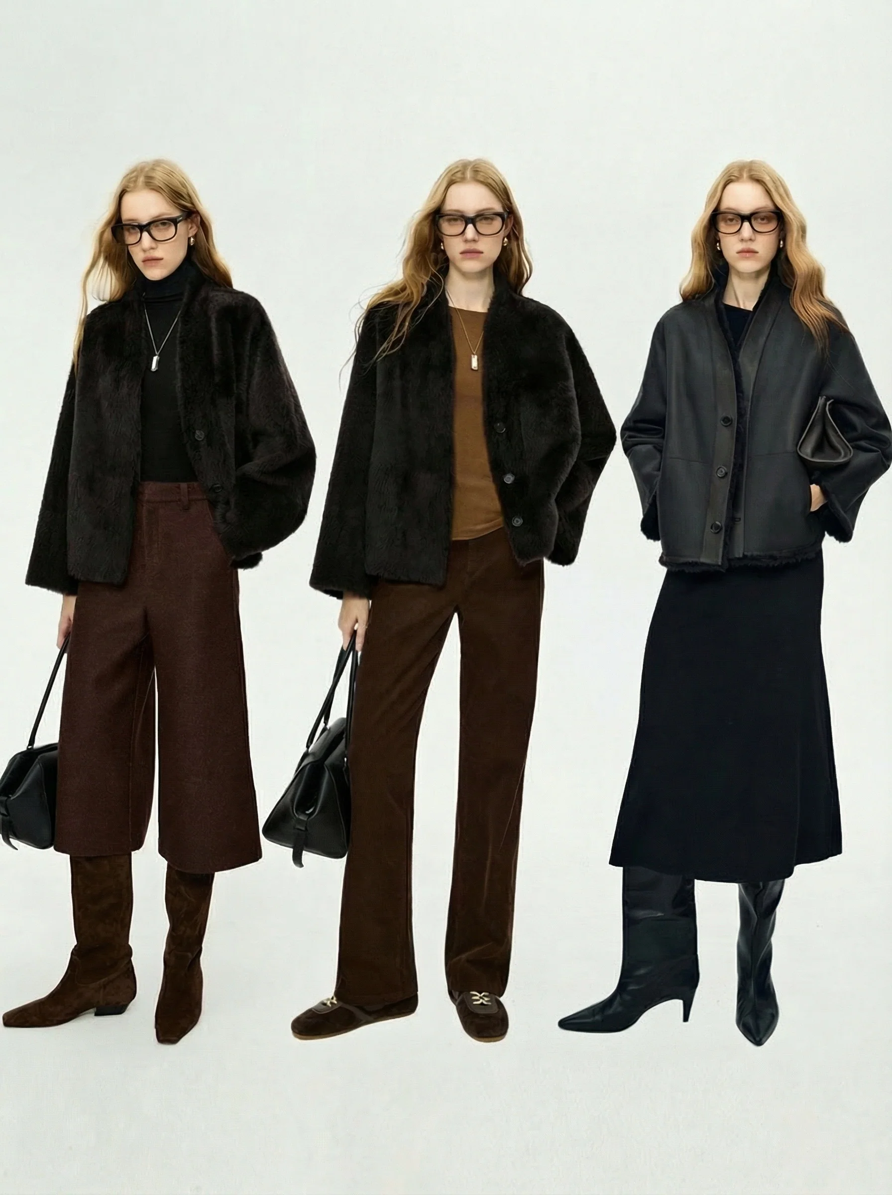 Reversible V-Neck Shearling Jacket - Image 4