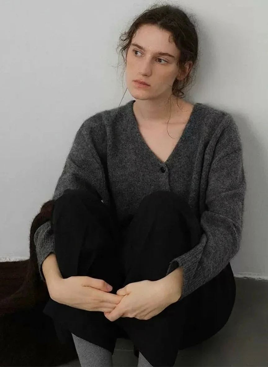 Reversible Wool‑Mohair V‑Neck Cardigan - Image 7