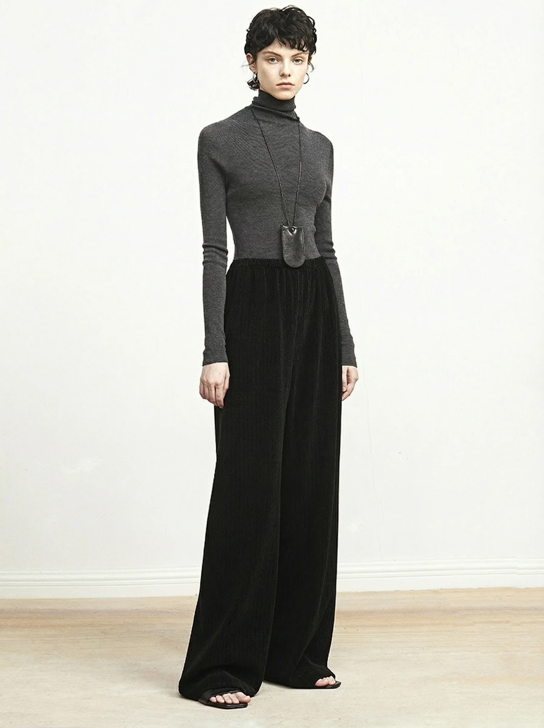 Ribbed Chenille Wide-Leg Pants - Image 2