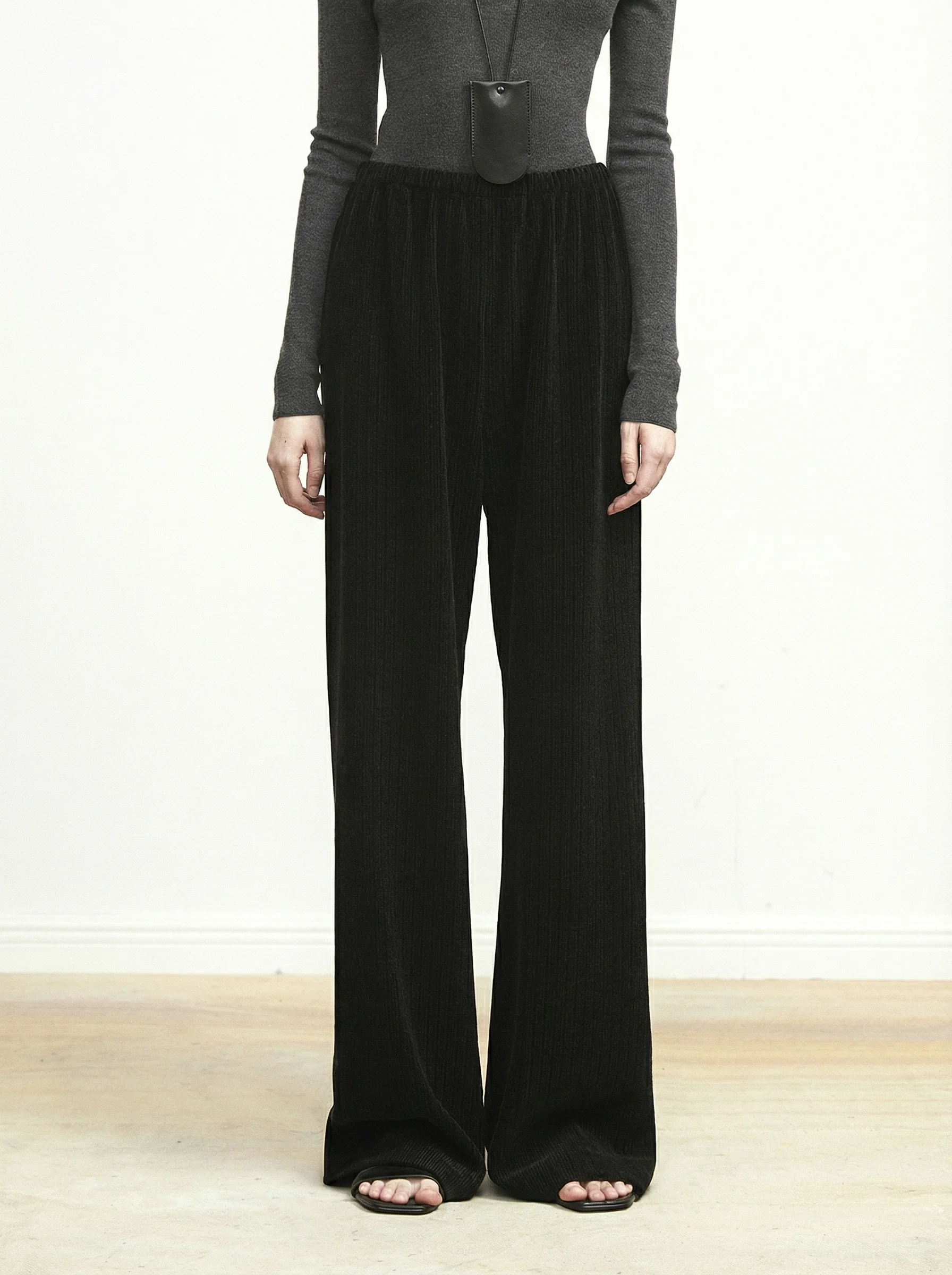 Ribbed Chenille Wide-Leg Pants - Image 5