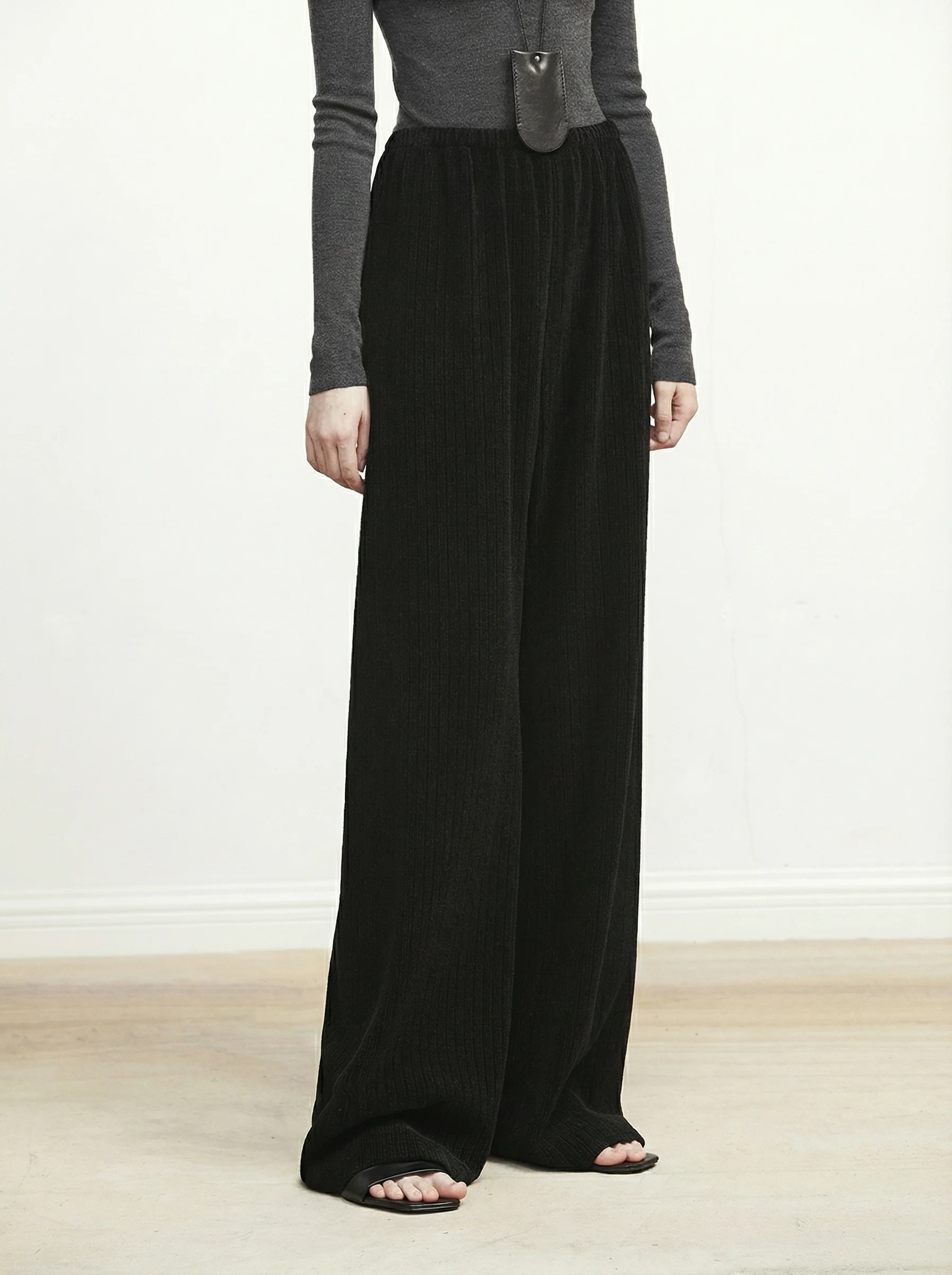 Ribbed Chenille Wide-Leg Pants - Image 7