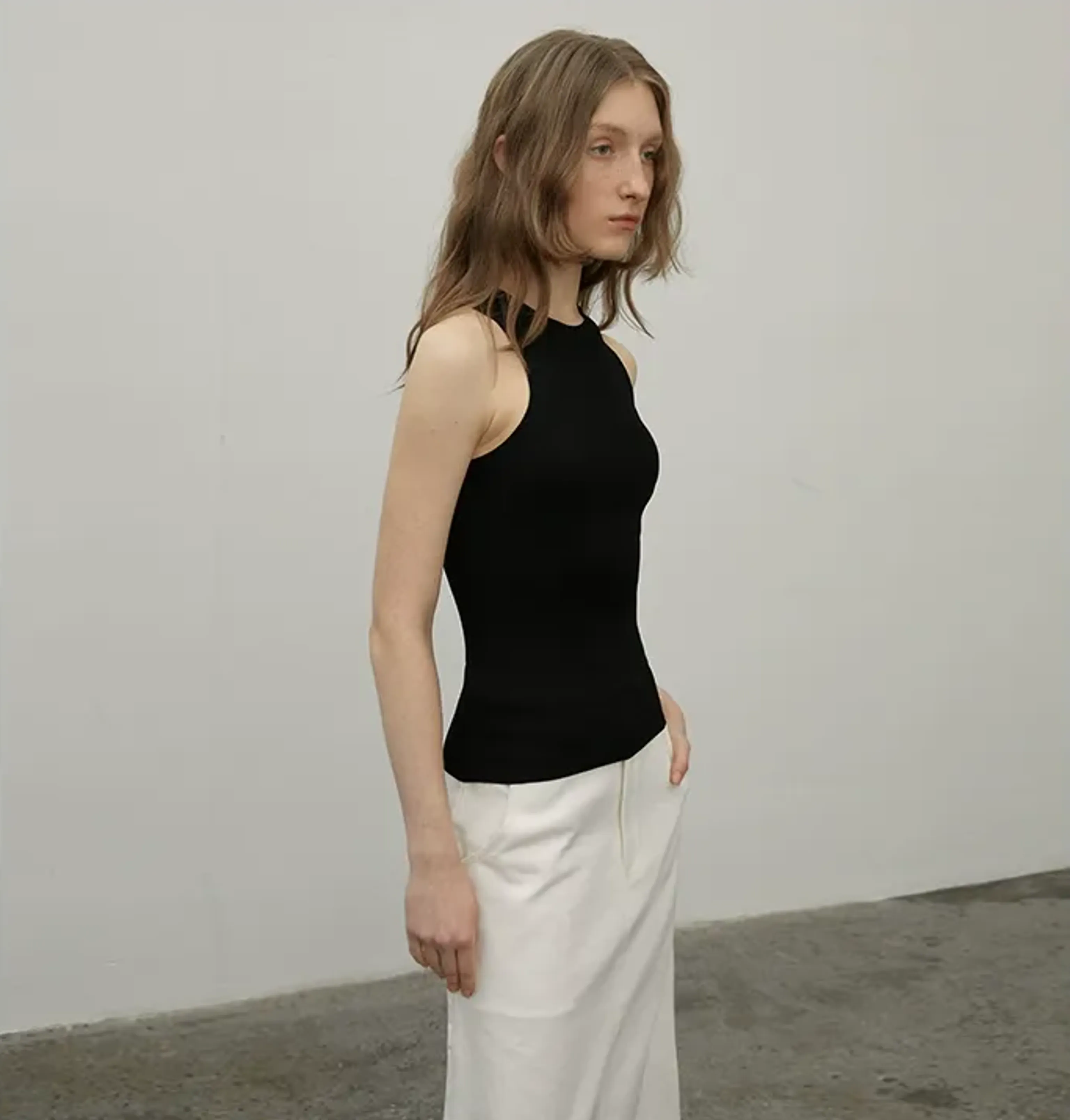 Ribbed Halter Knit Vest