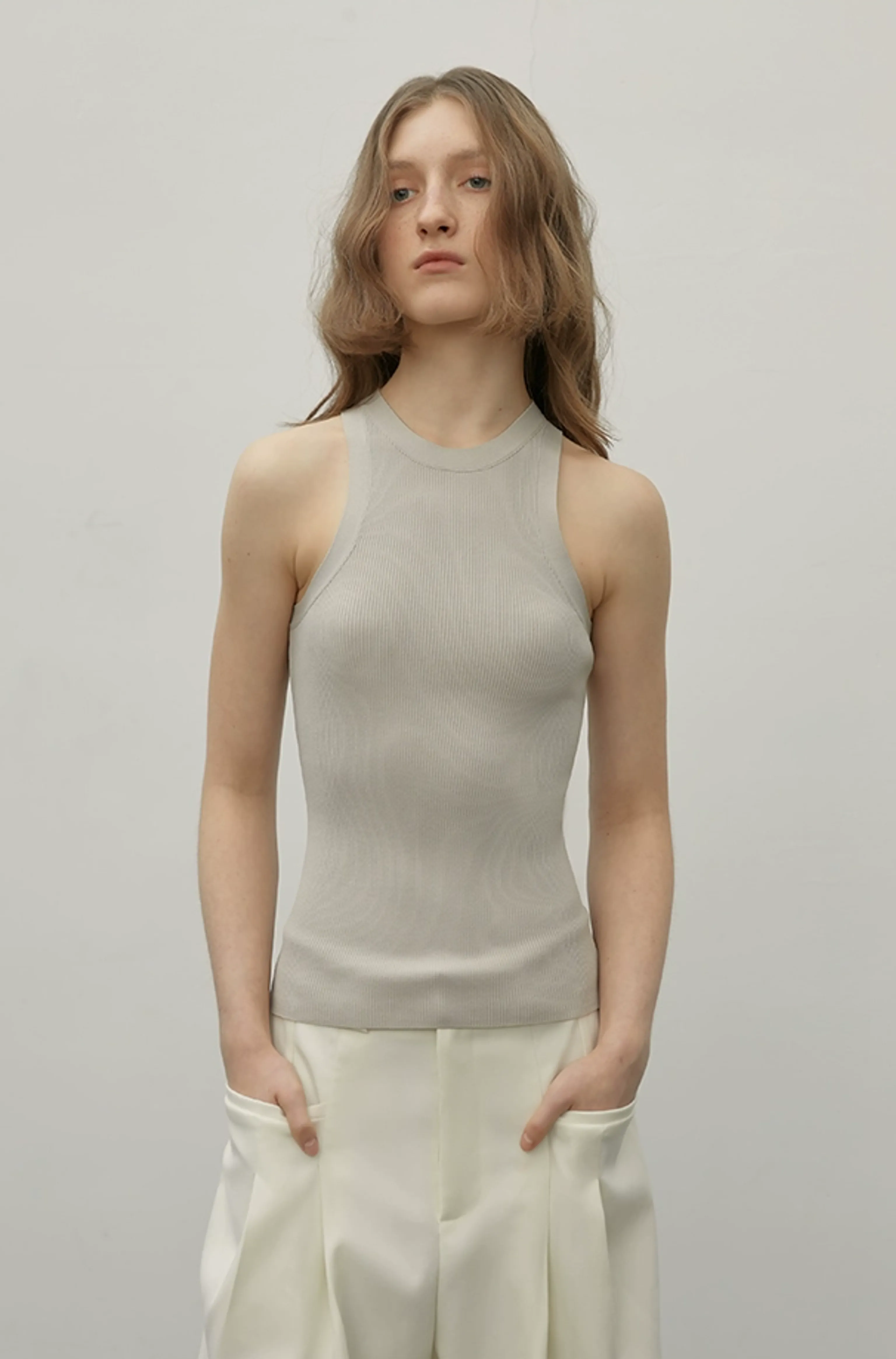 Ribbed Halter Knit Vest - Image 4
