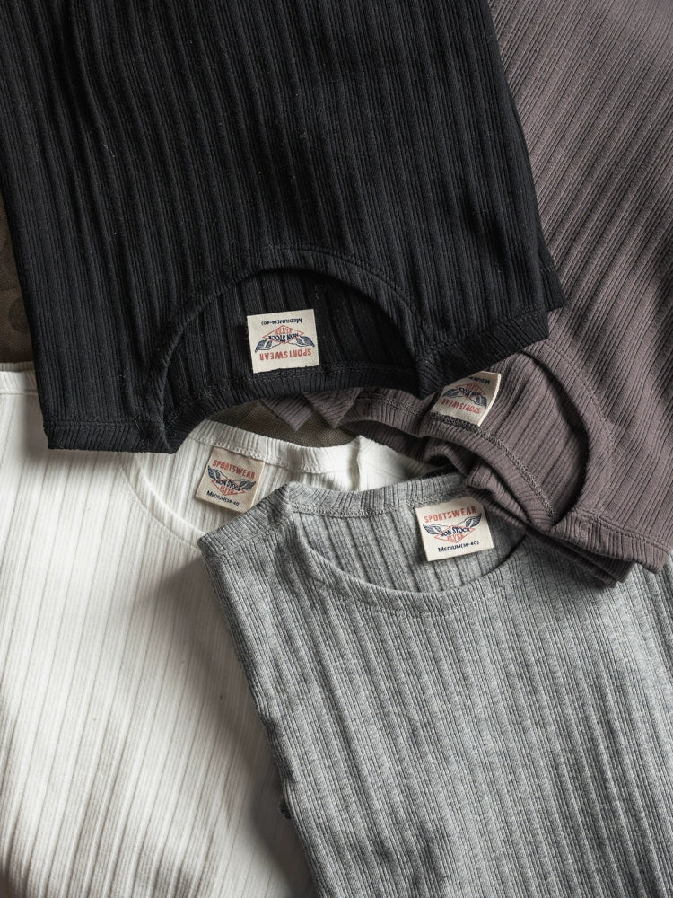 Ribbed Knit Slim T-Shirt