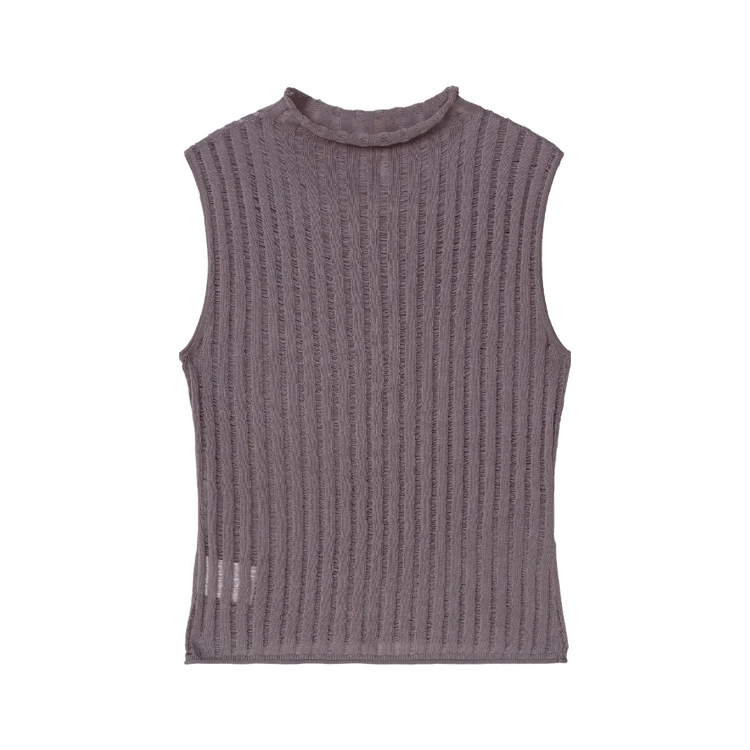 Ribbed Mock-Neck Cropped Tank - Image 7