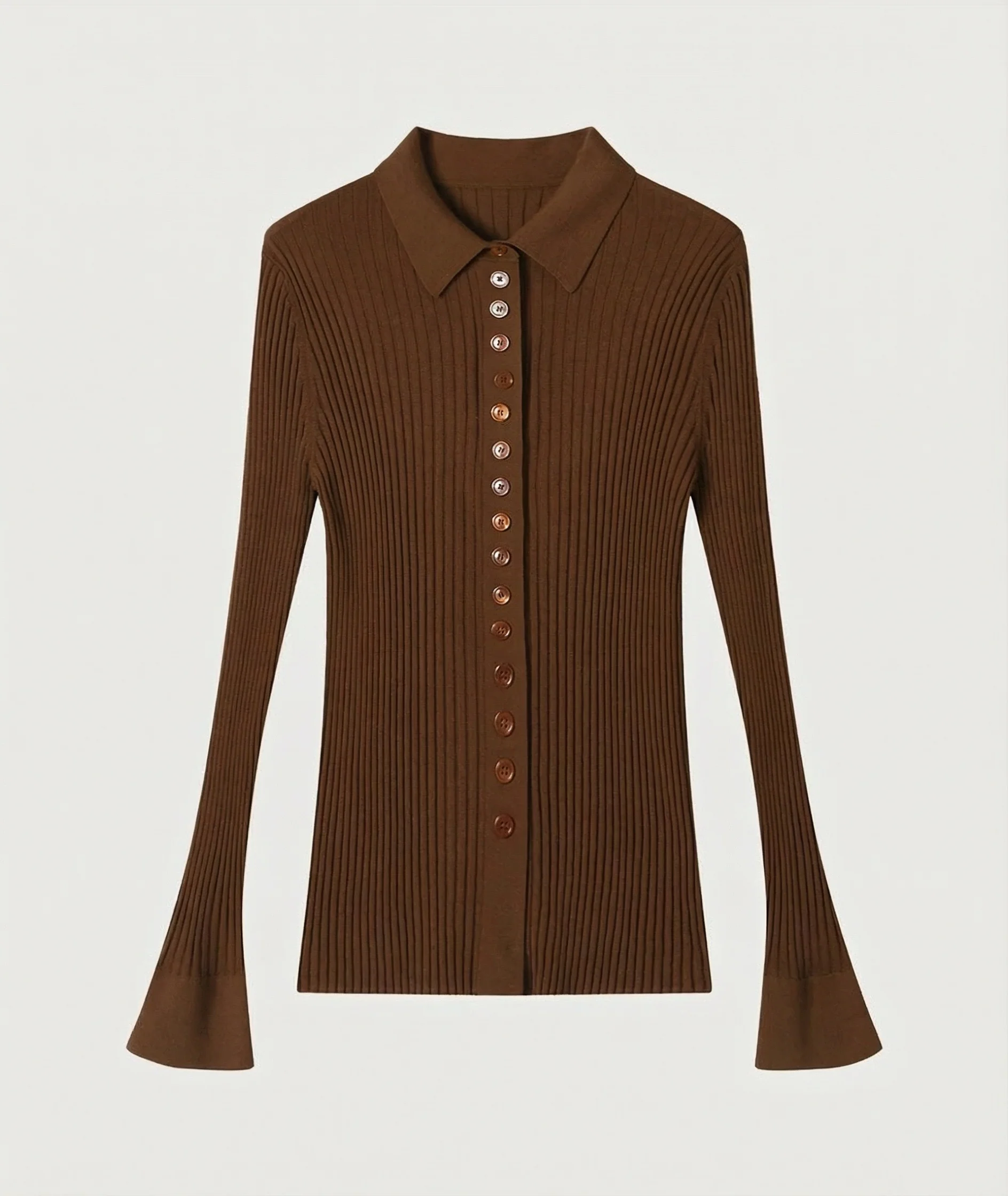 Ribbed Polo Cardigan - Image 6