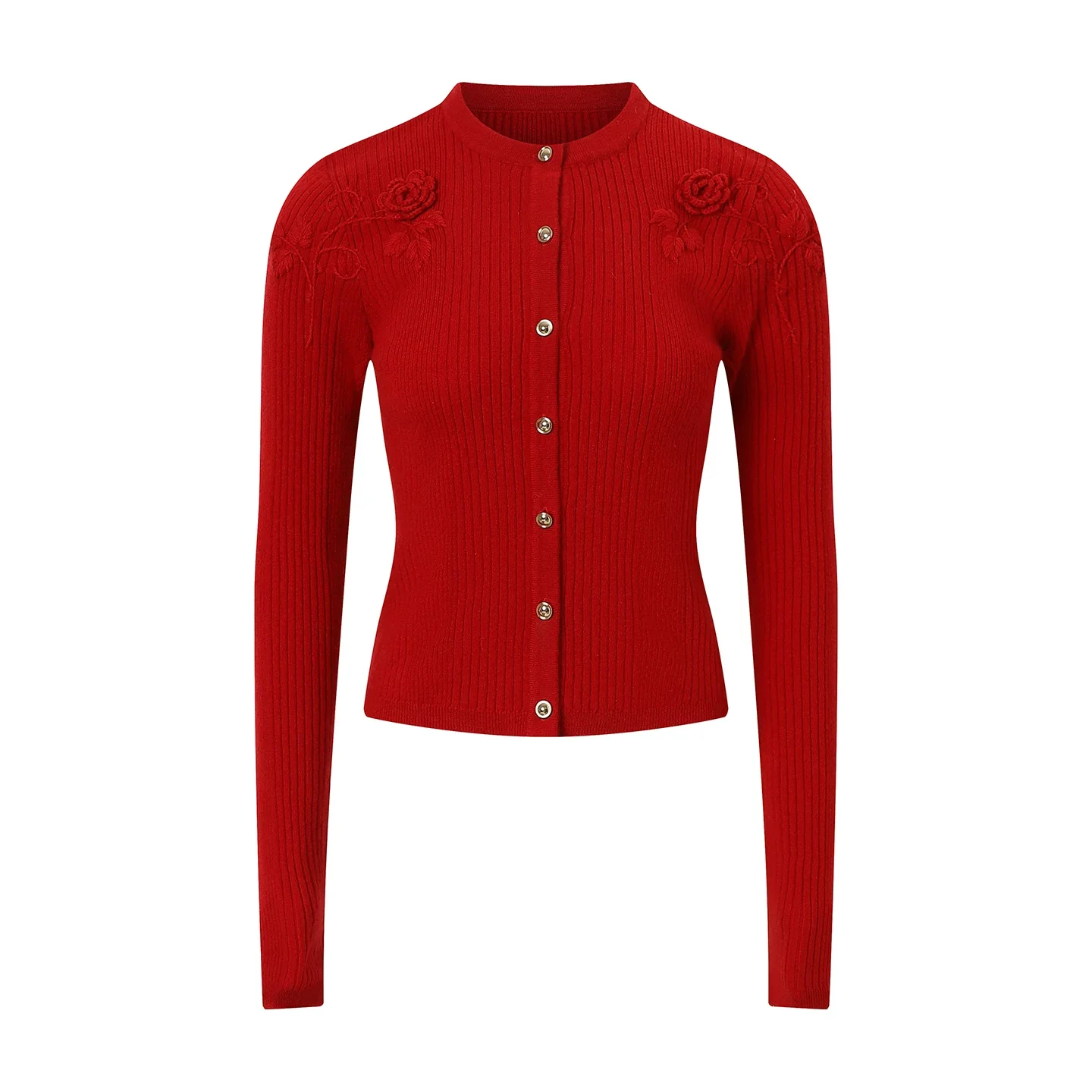 Ribbed Rose Cardigan - Image 3