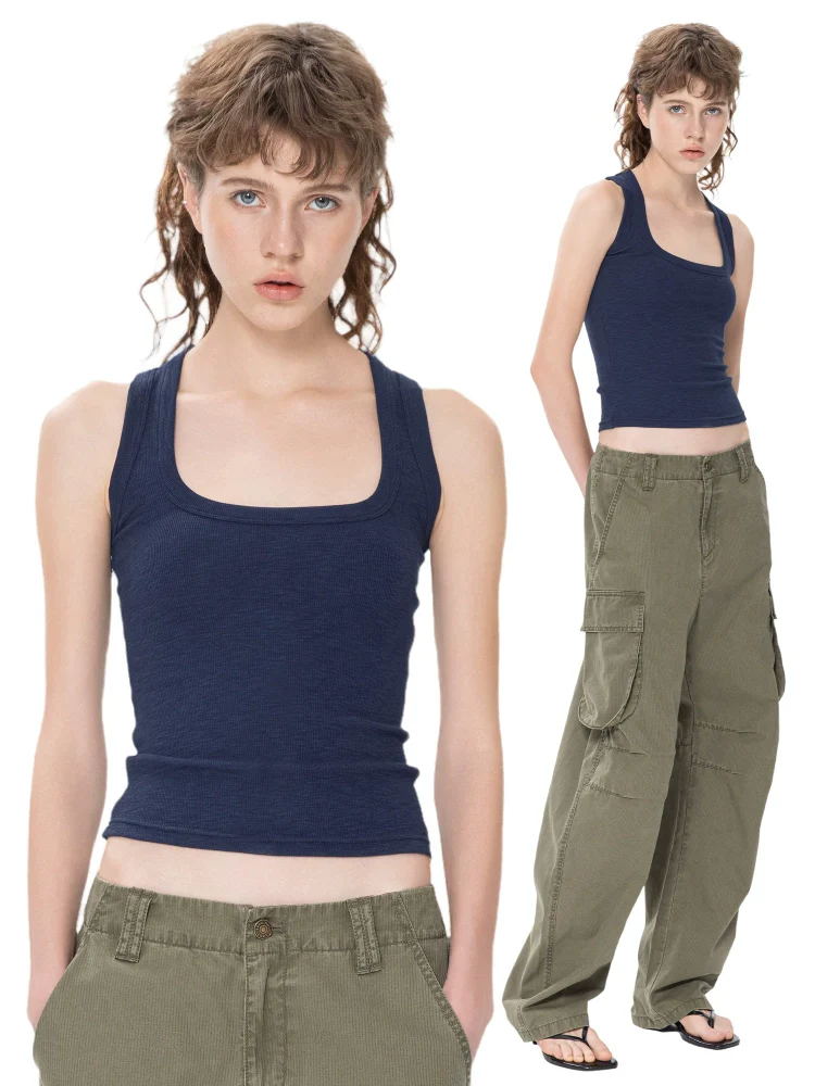 Ribbed U-Neck Tank Top
